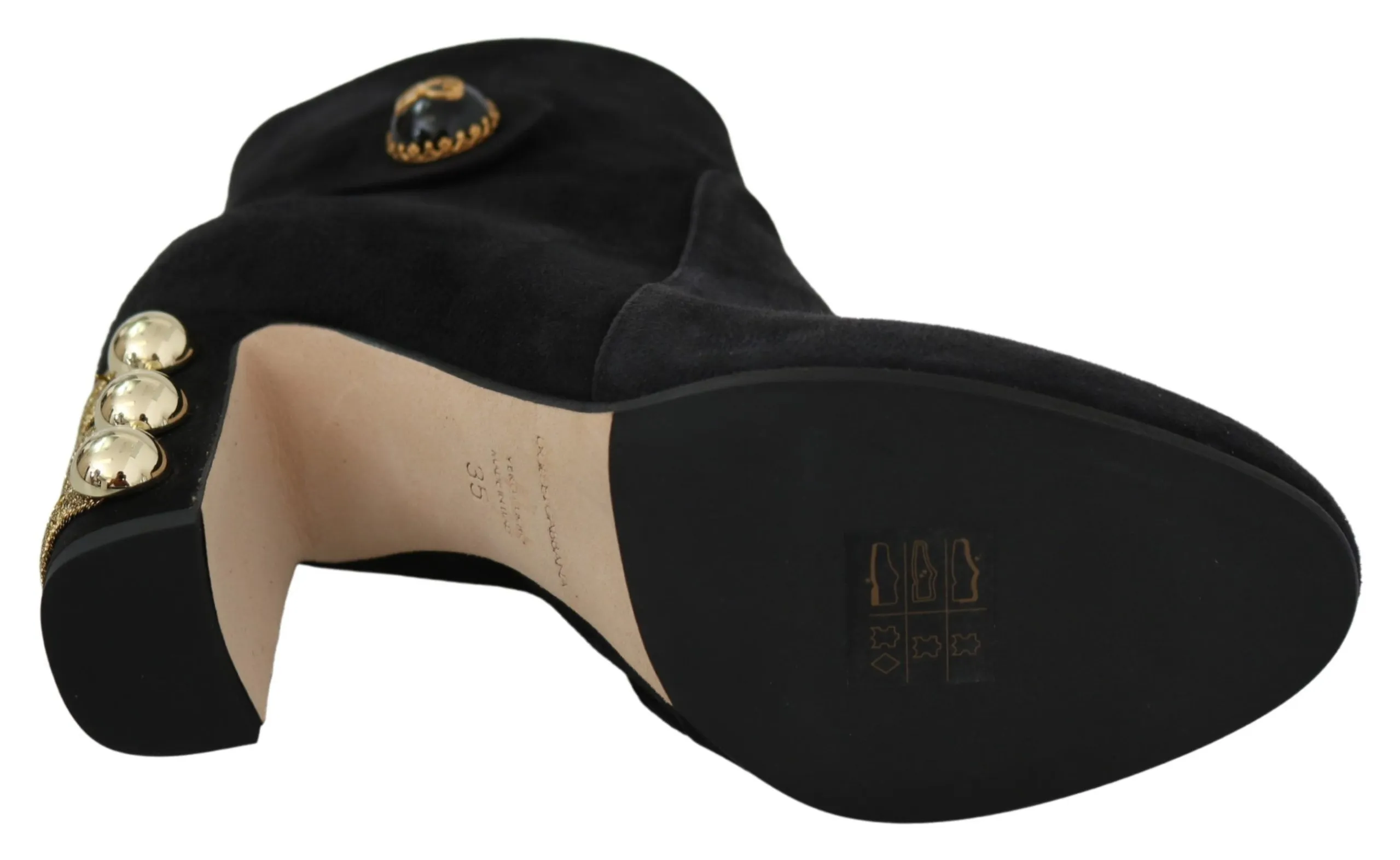 Dolce & Gabbana Women's Elegant Black Suede Short Boots
