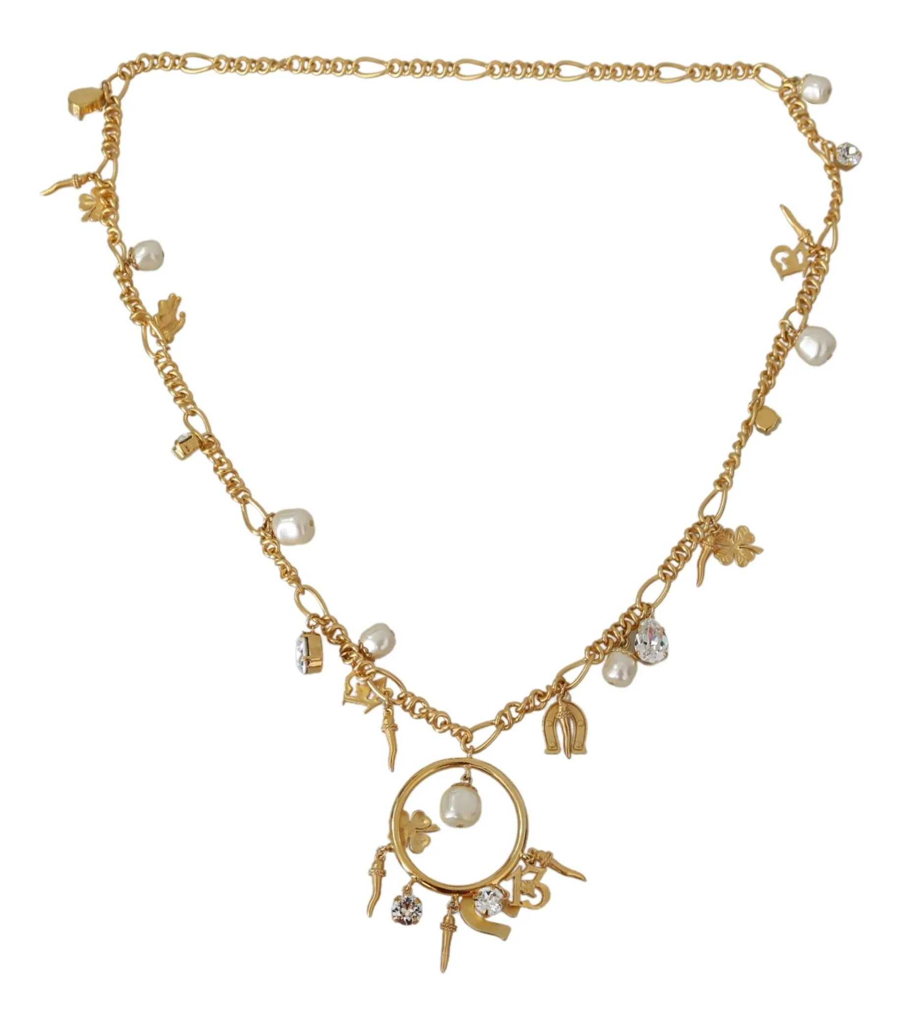 Dolce & Gabbana Women's Gold-Tone Crystal Charm Necklace