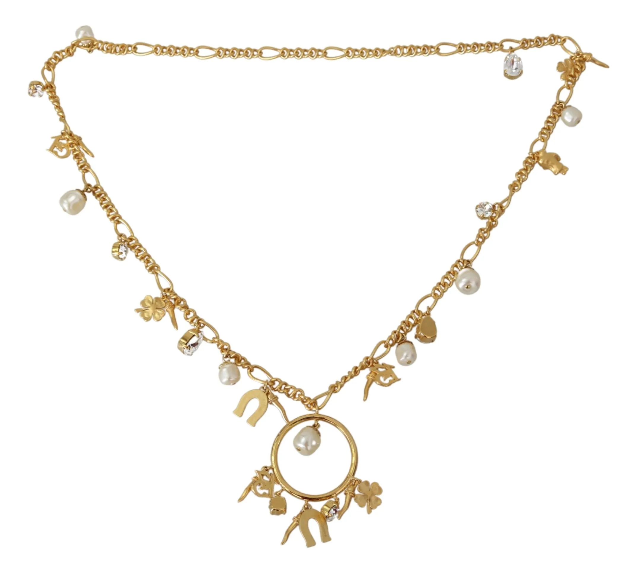 Dolce & Gabbana Women's Gold-Tone Crystal Charm Necklace