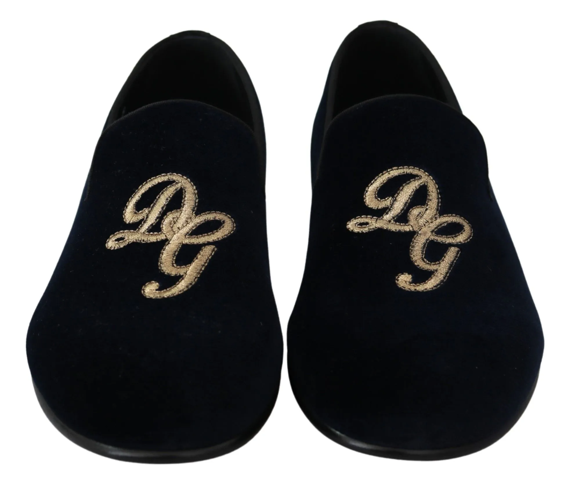 Dolce & Gabbana Men's Elegant Blue Embroidered Loafers