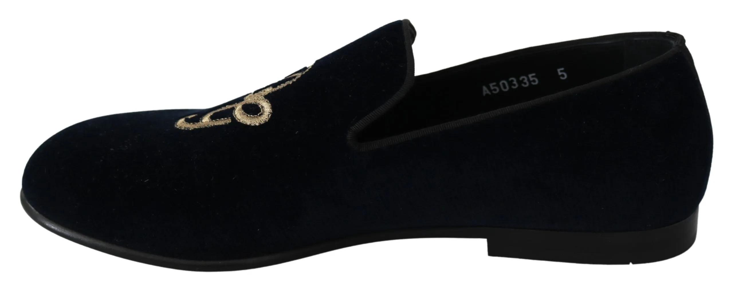 Dolce & Gabbana Men's Elegant Blue Embroidered Loafers