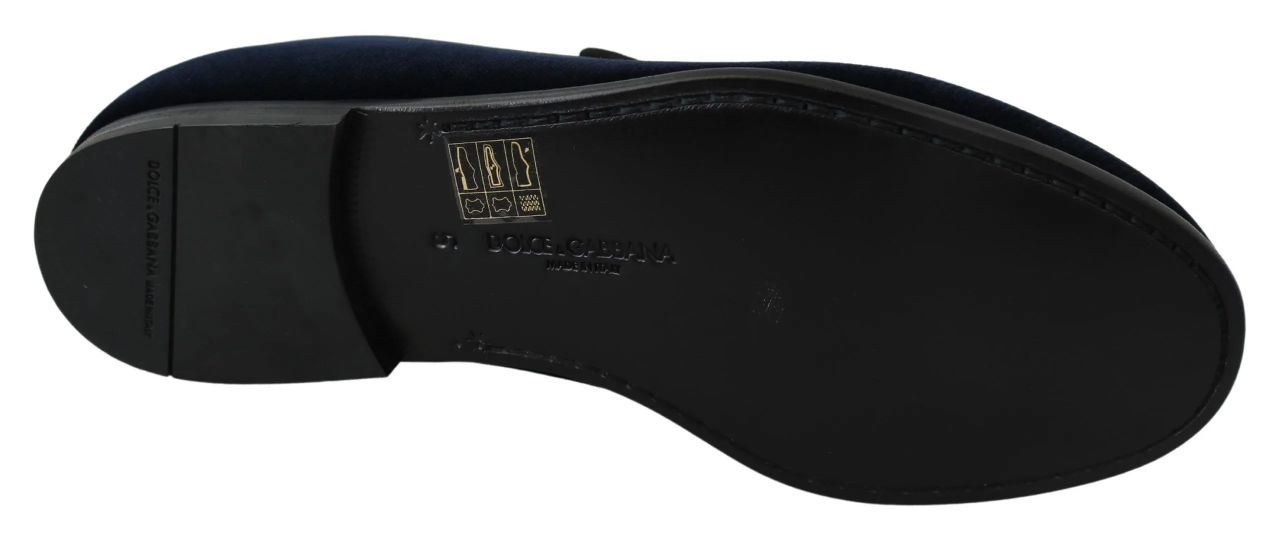 Dolce & Gabbana Men's Elegant Blue Embroidered Loafers