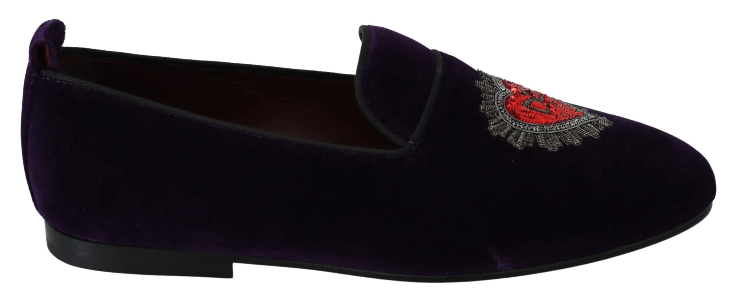 Dolce & Gabbana Men's Enchanted Heart Embroidered Velvet Loafers
