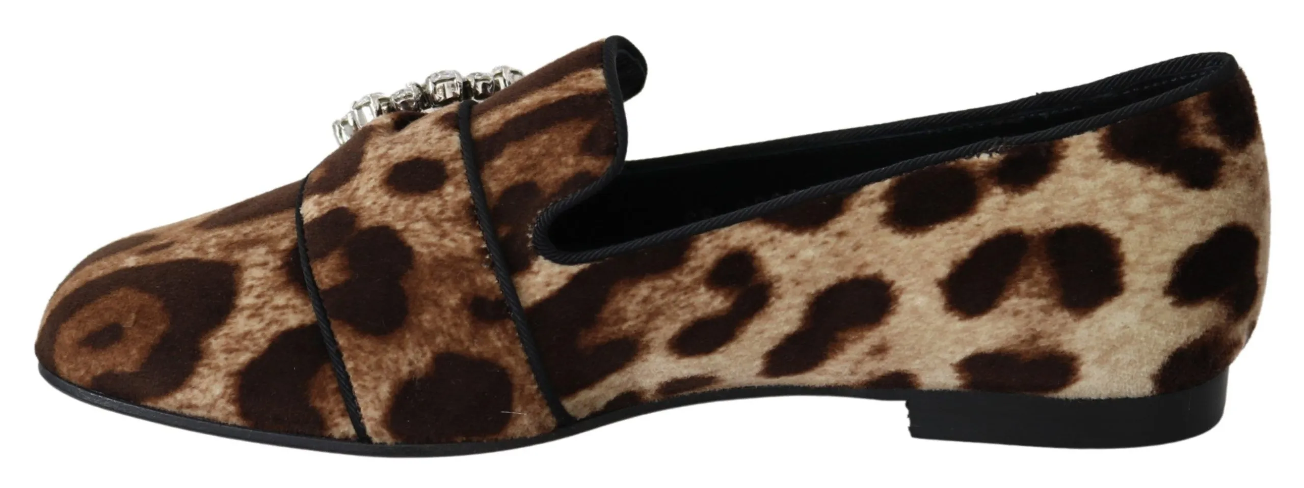 Dolce & Gabbana Women's Leopard Print Crystal Embellished Loafers