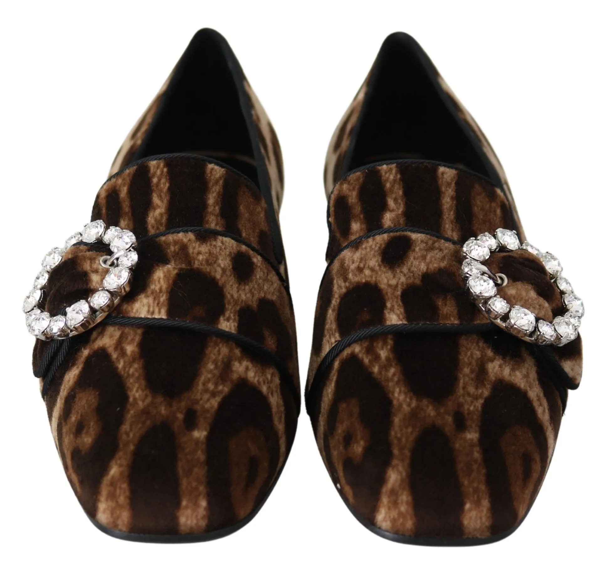 Dolce & Gabbana Women's Leopard Print Crystal Embellished Loafers