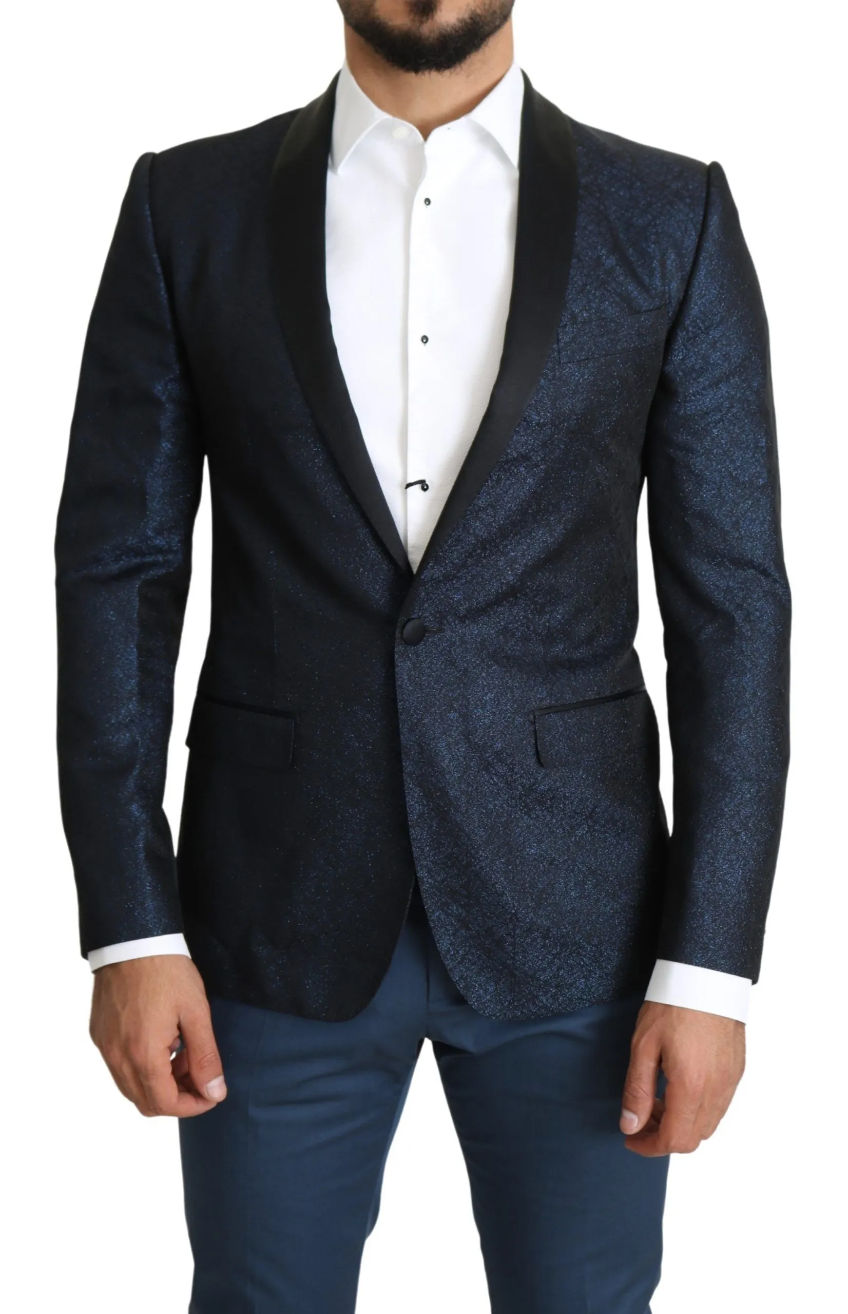 Dolce & Gabbana Men's Elegant Martini Blue Slim Fit Blazer