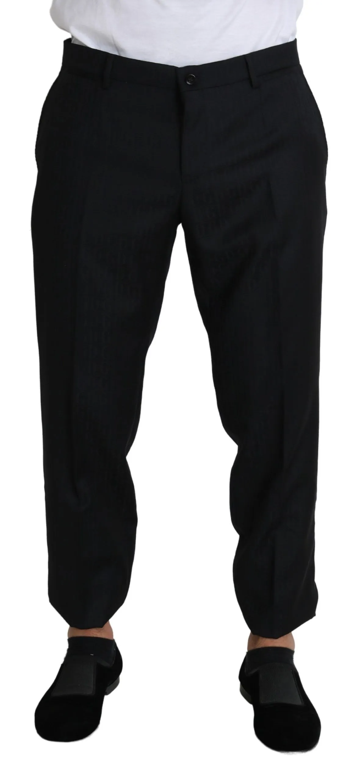 Dolce & Gabbana Men's Elegant Black Virgin Wool Cropped Pants
