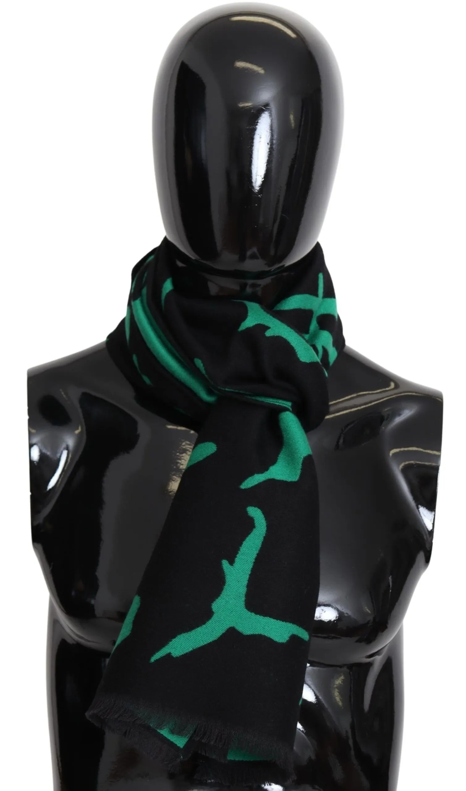 Givenchy Men's Elegant Wool Silk Black Unisex Scarf
