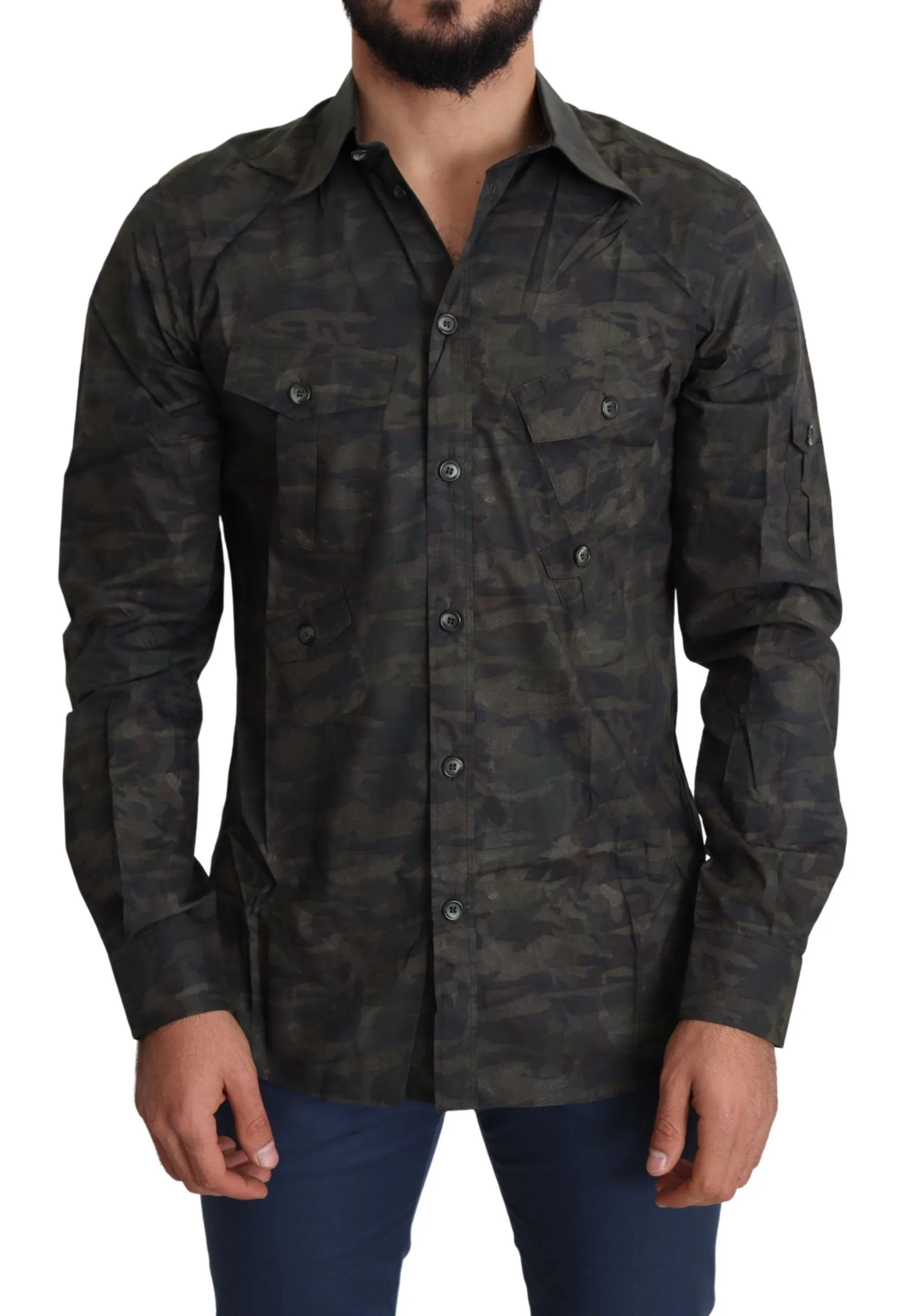 Dolce & Gabbana Men's Multicolor Cotton Casual Men's Shirt