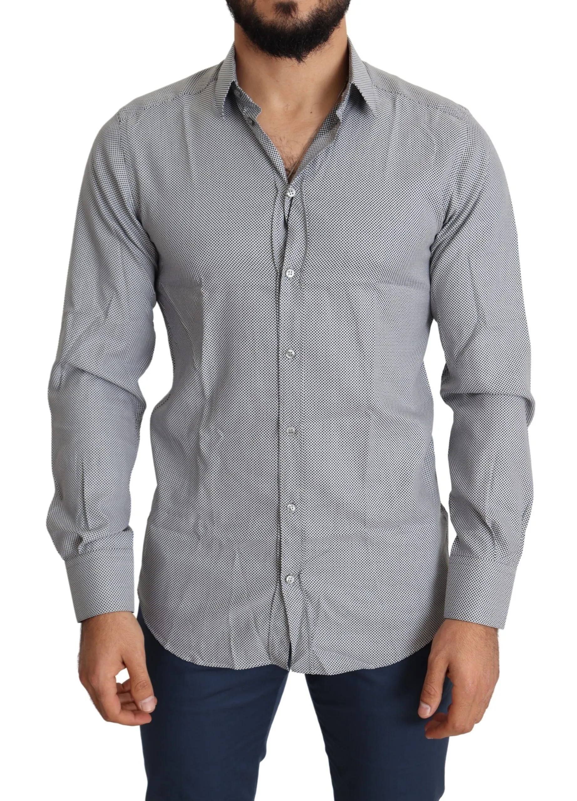 Dolce & Gabbana Men's Elegant Black Cotton Dress Shirt