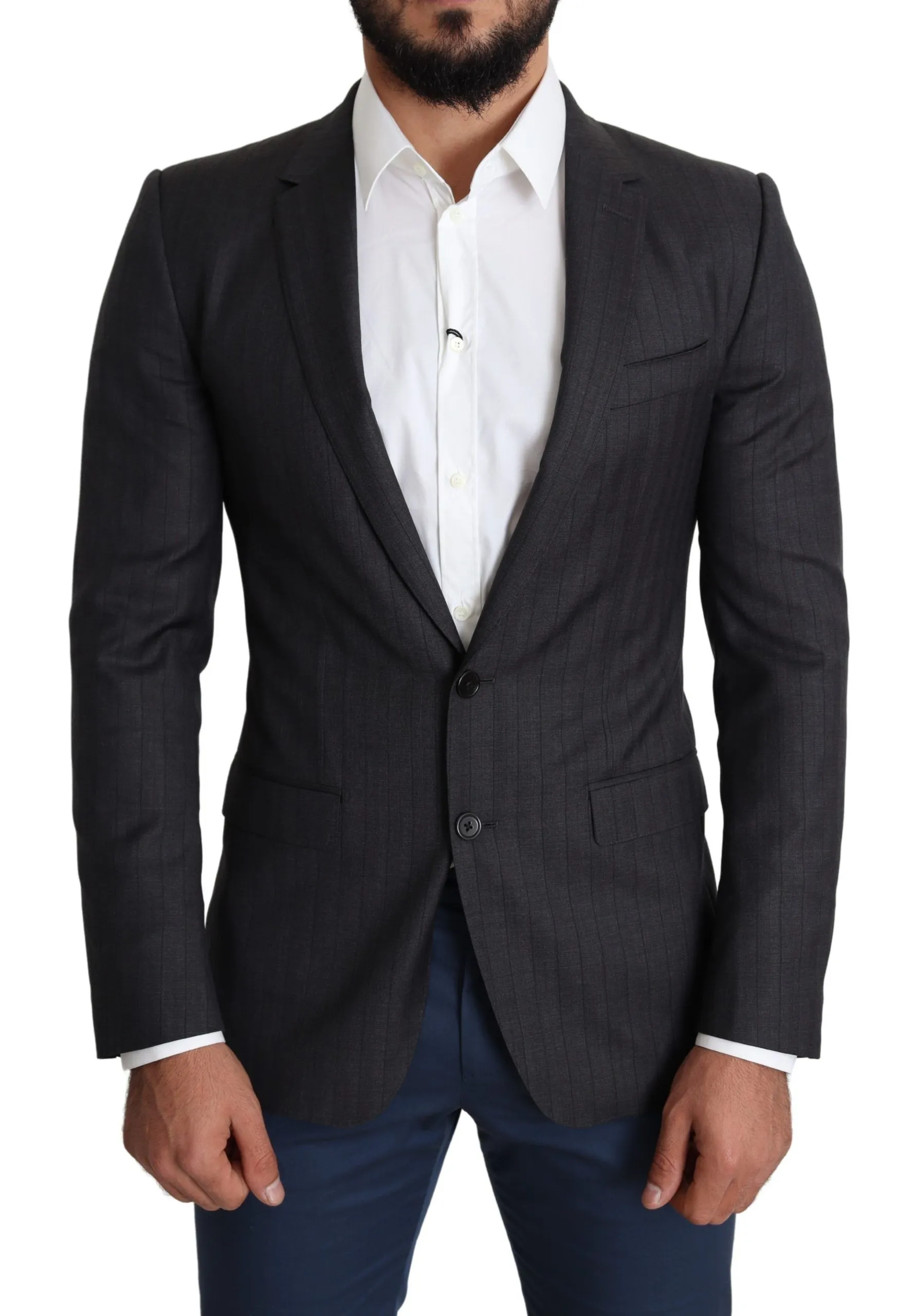 Dolce & Gabbana Men's Elegant Black Virgin Wool Martini Blazer