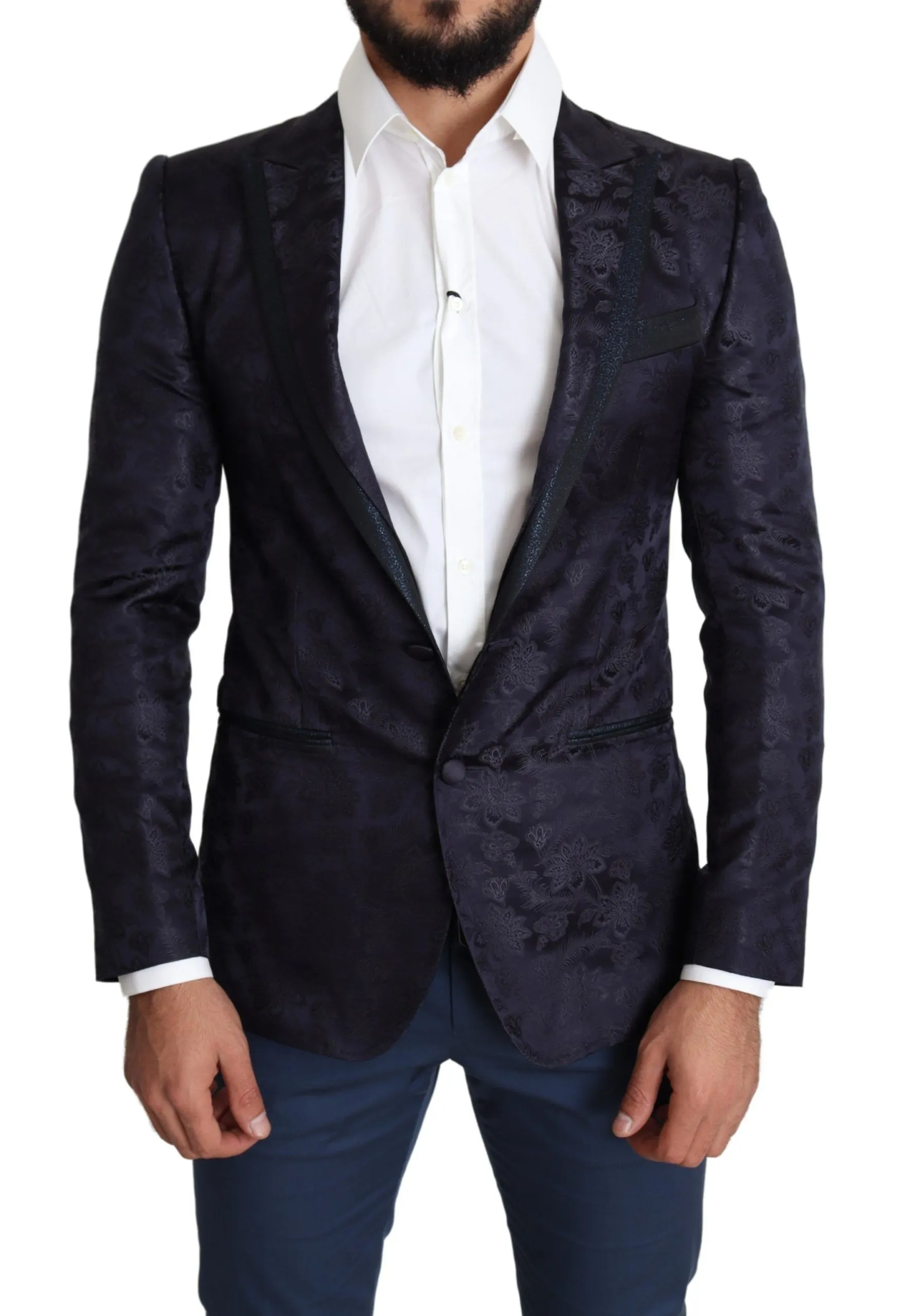 Dolce & Gabbana Men's Elegant Silk Blend Martini Blazer in Blue