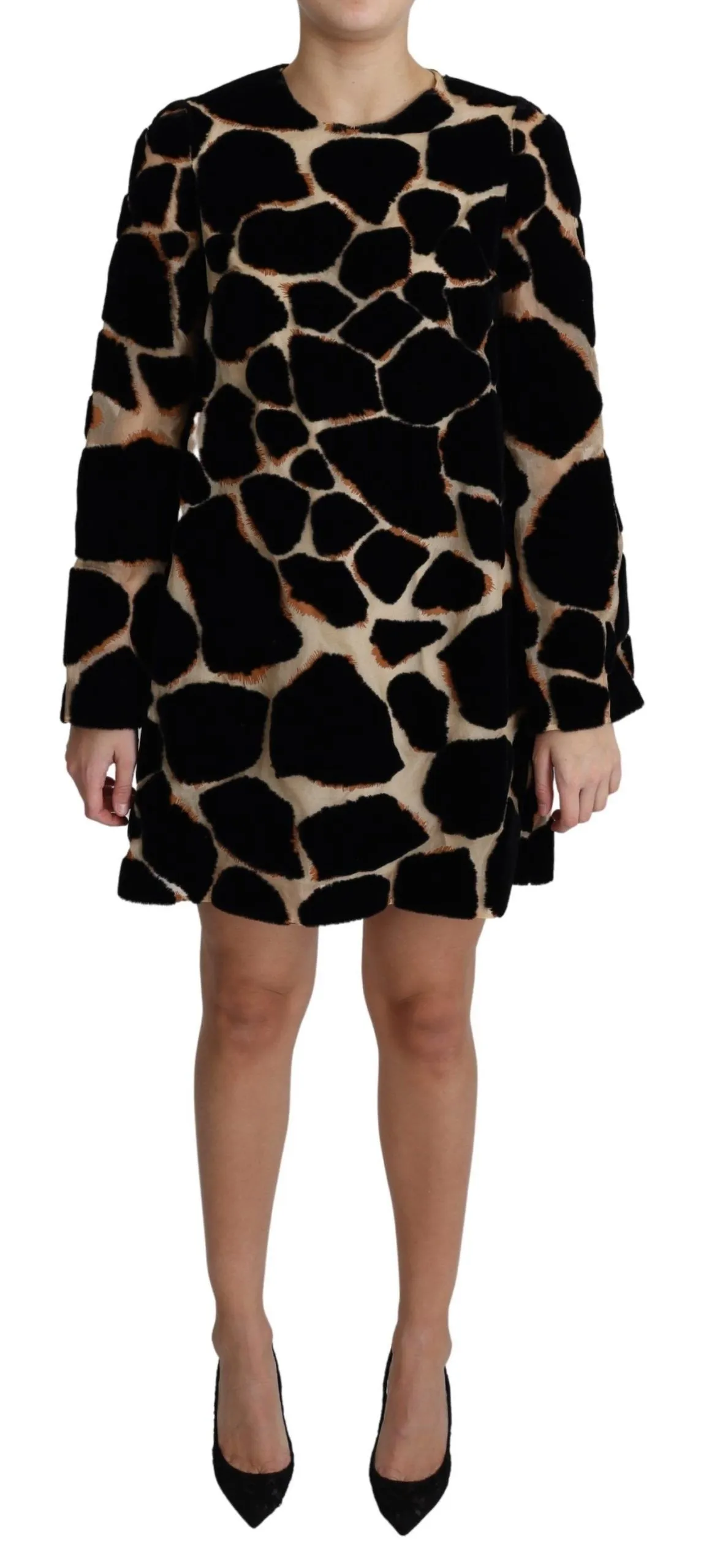 Dolce & Gabbana Women's Chic Giraffe Print Shift Mini Dress
