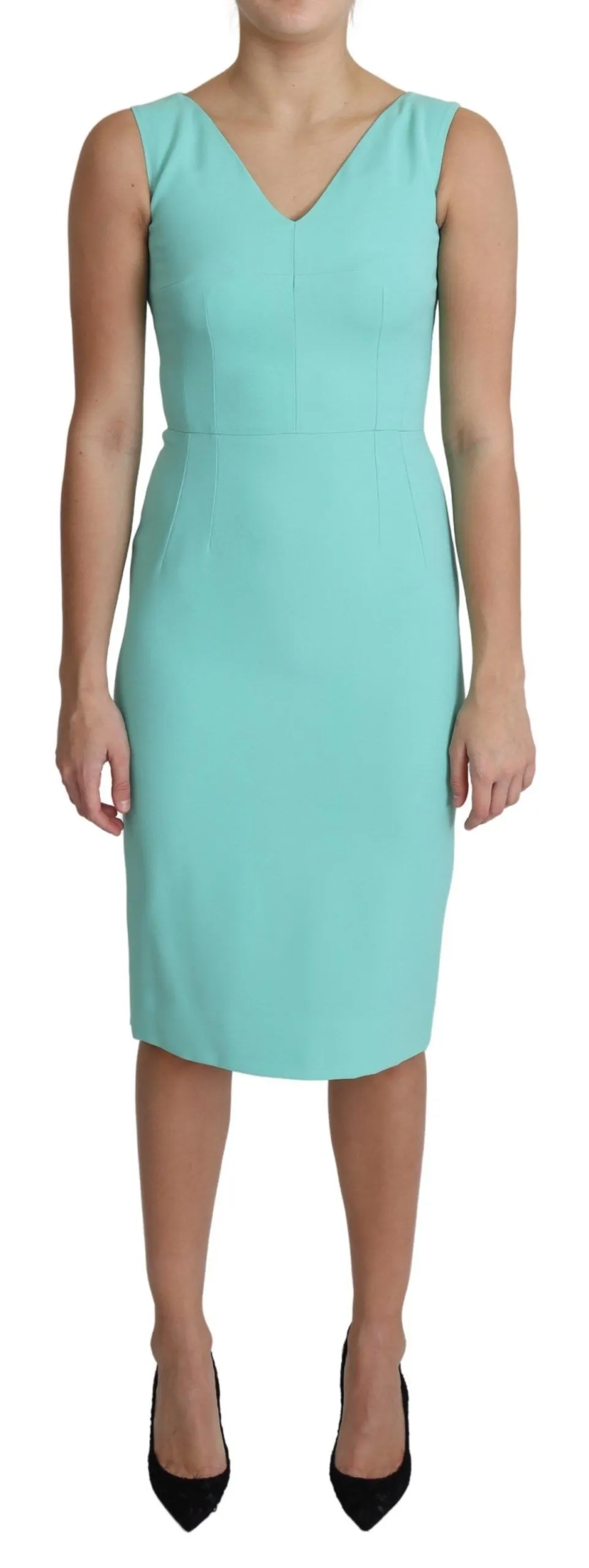 Dolce & Gabbana Women's Elegant Light Blue Sleeveless Midi Dress