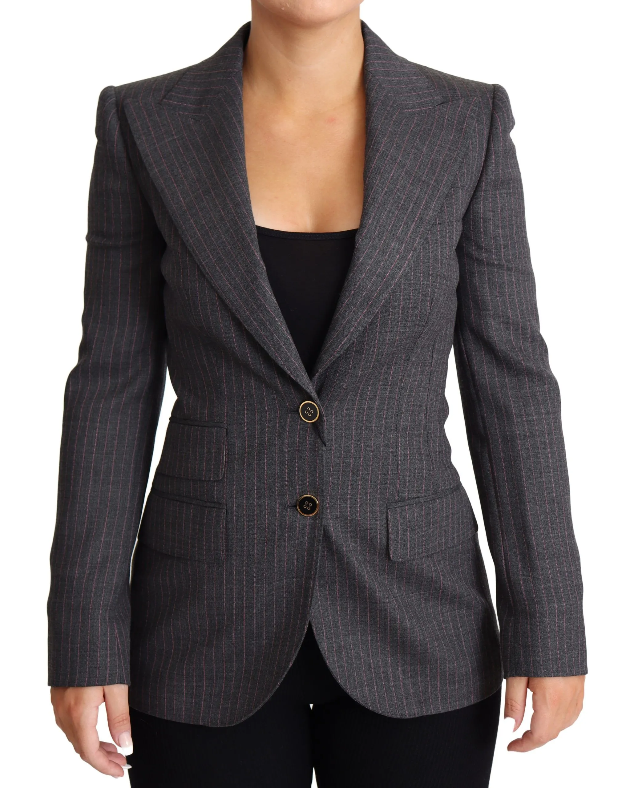 Dolce & Gabbana Women's Elegant Gray Stretch Wool Blazer
