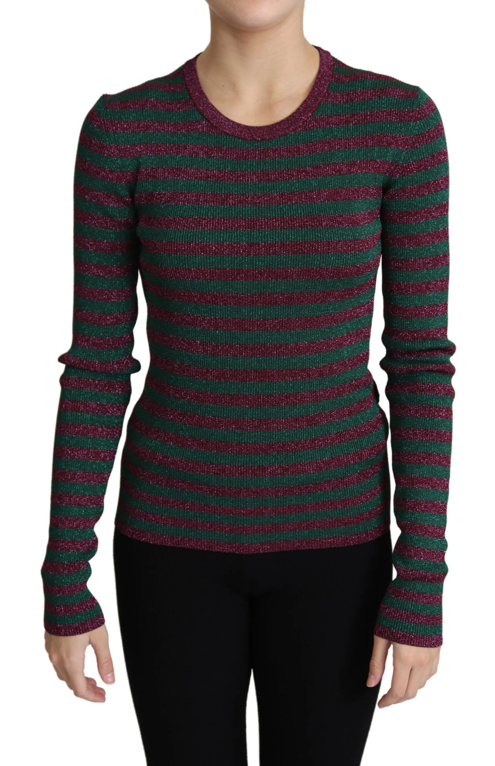 Dolce & Gabbana Women's Elegant Maroon Crewneck Sweater