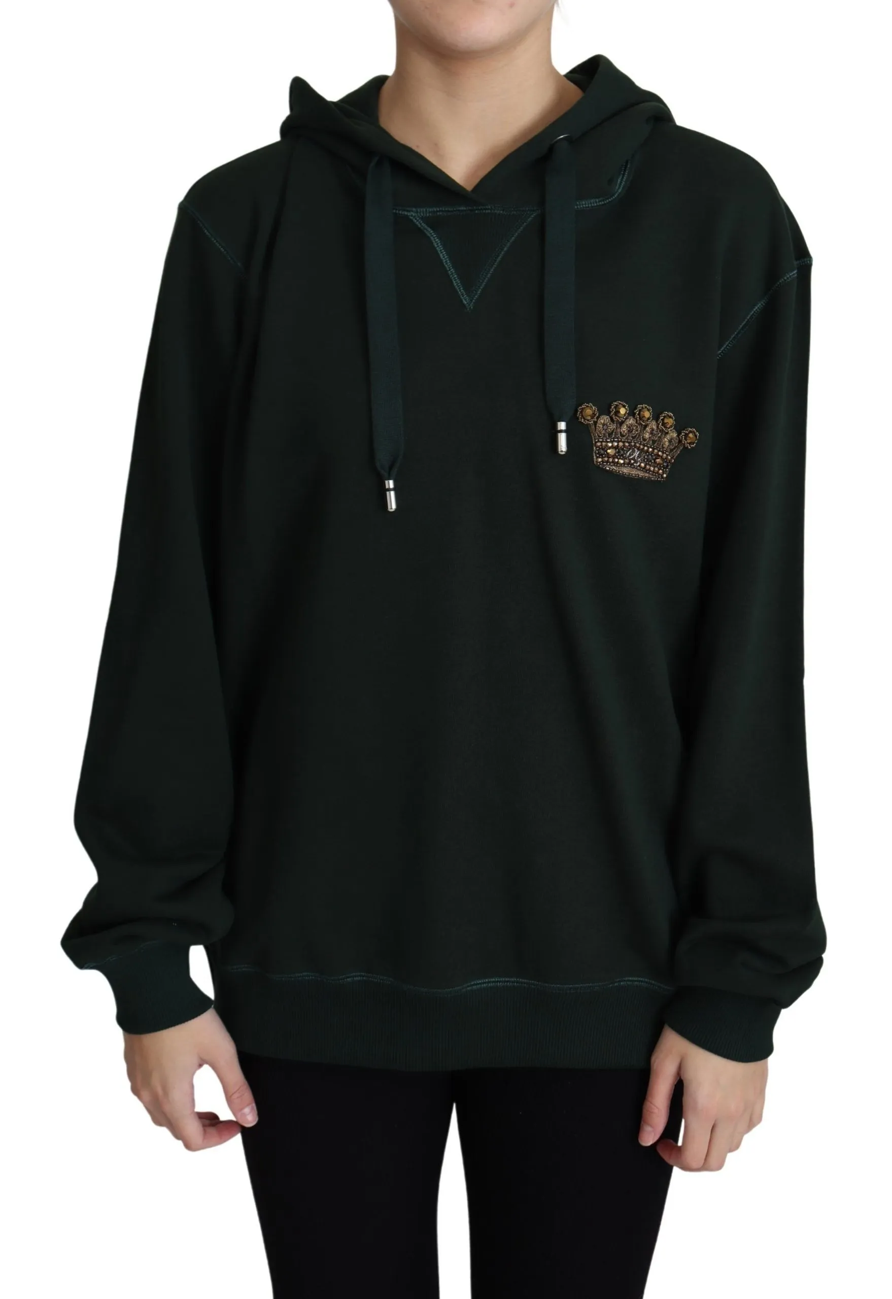 Dolce & Gabbana Women's Regal Crown Embroidered Hoodie