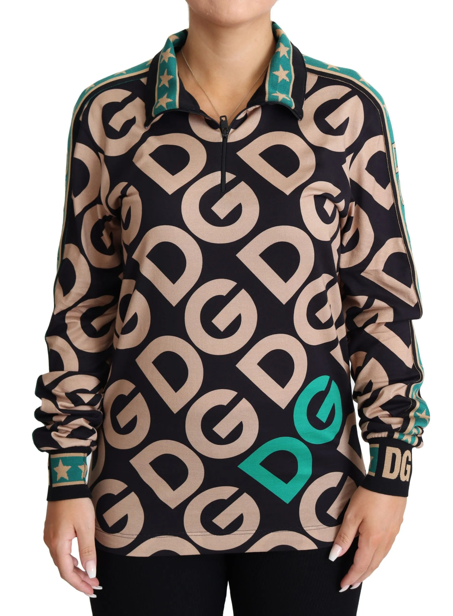 Dolce & Gabbana Women's Multicolor Cotton Blend Pullover Sweater