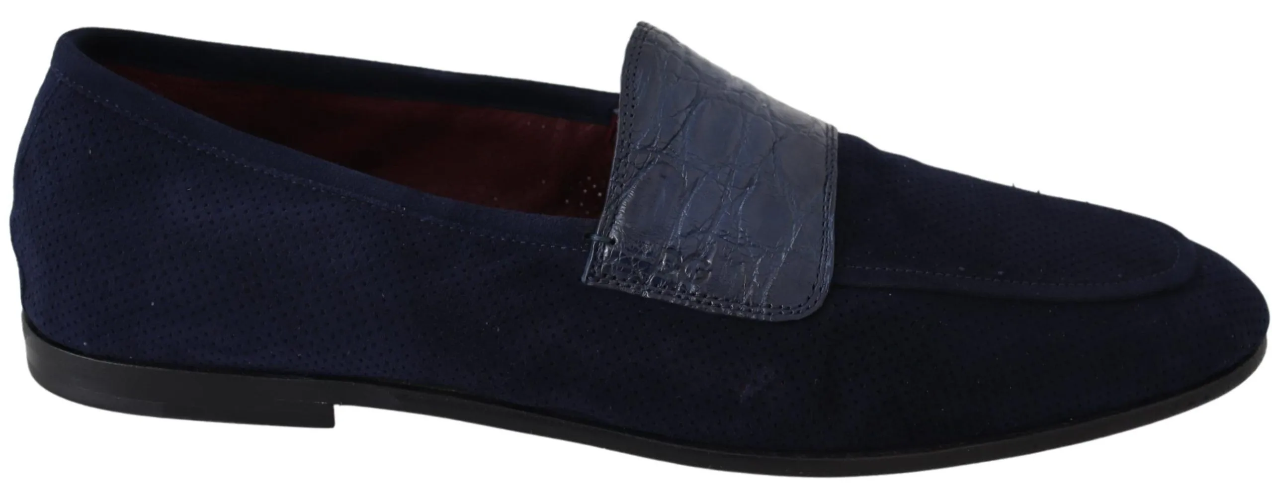 Dolce & Gabbana Men's Elegant Blue Suede Leather Loafers