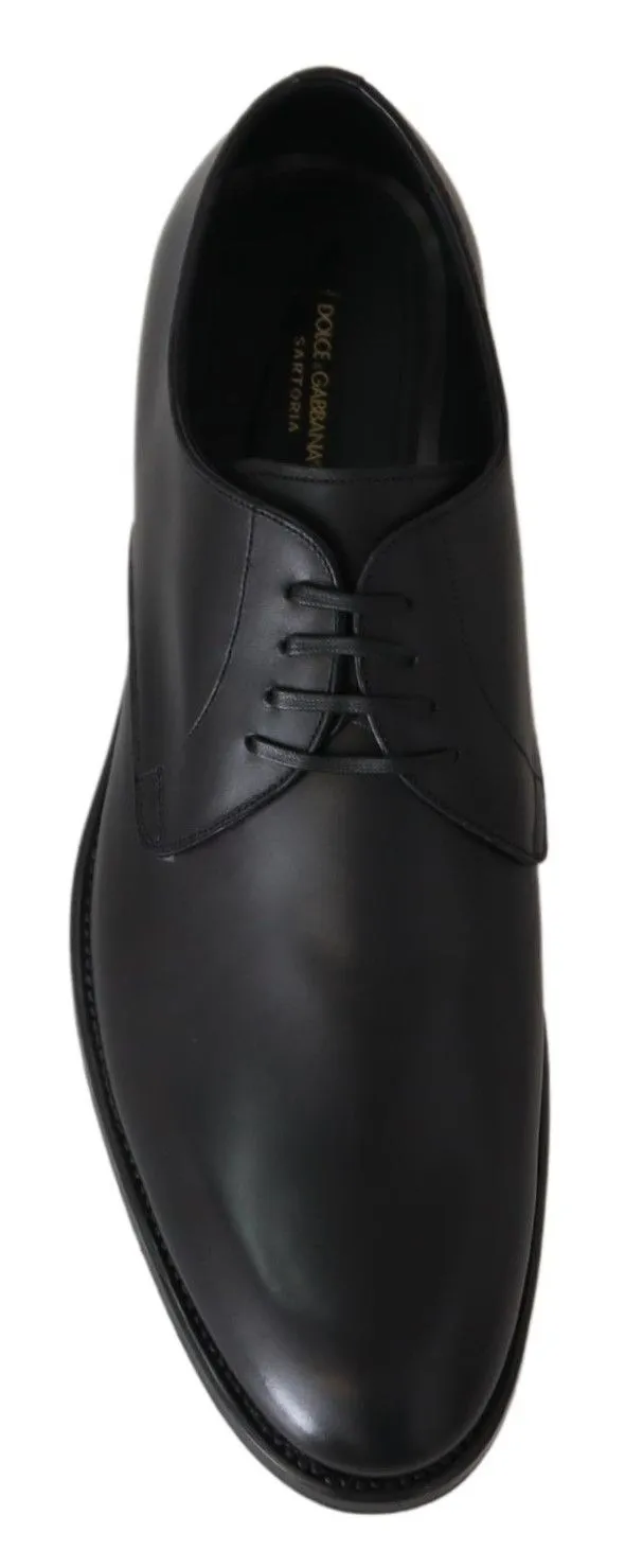 Dolce & Gabbana Men's Elegant Black Leather Derby Dress Shoes