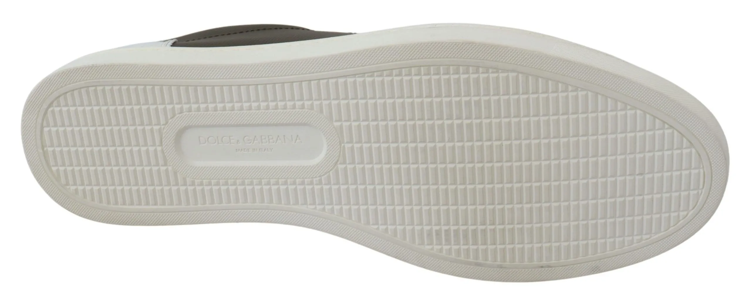 Dolce & Gabbana Men's Sleek White Leather Low Top Sneakers