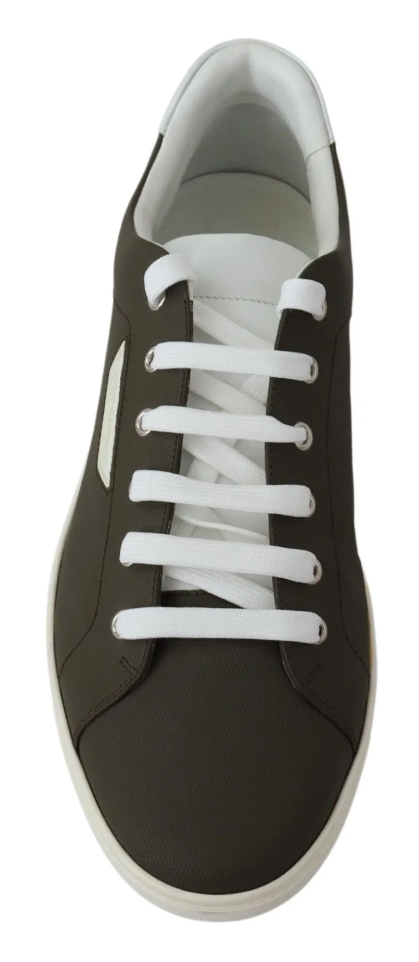 Dolce & Gabbana Men's Sleek White Leather Low Top Sneakers