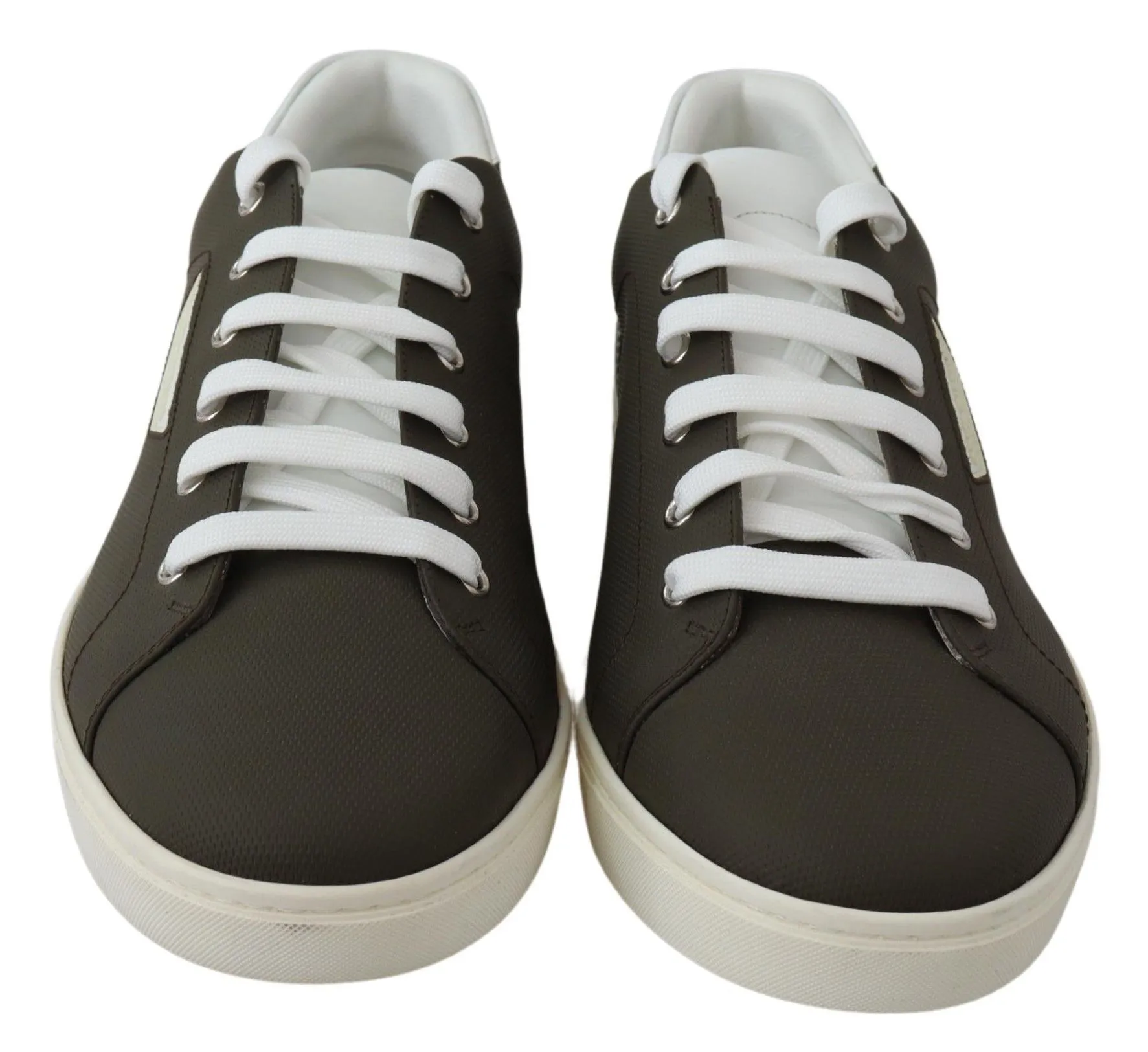 Dolce & Gabbana Men's Sleek White Leather Low Top Sneakers