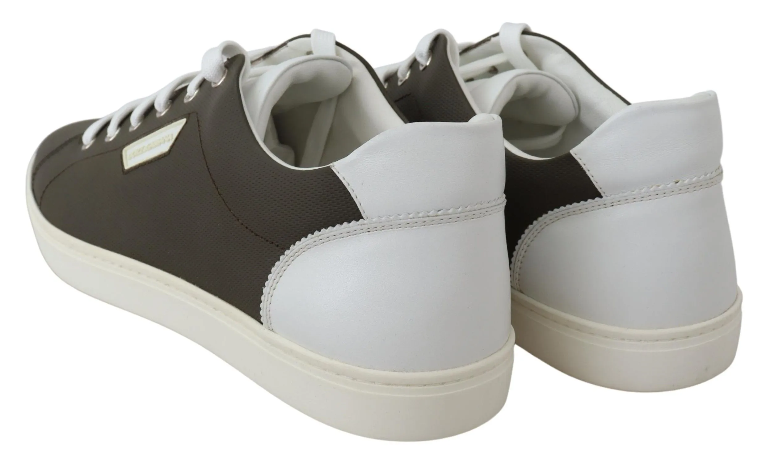 Dolce & Gabbana Men's Sleek White Leather Low Top Sneakers