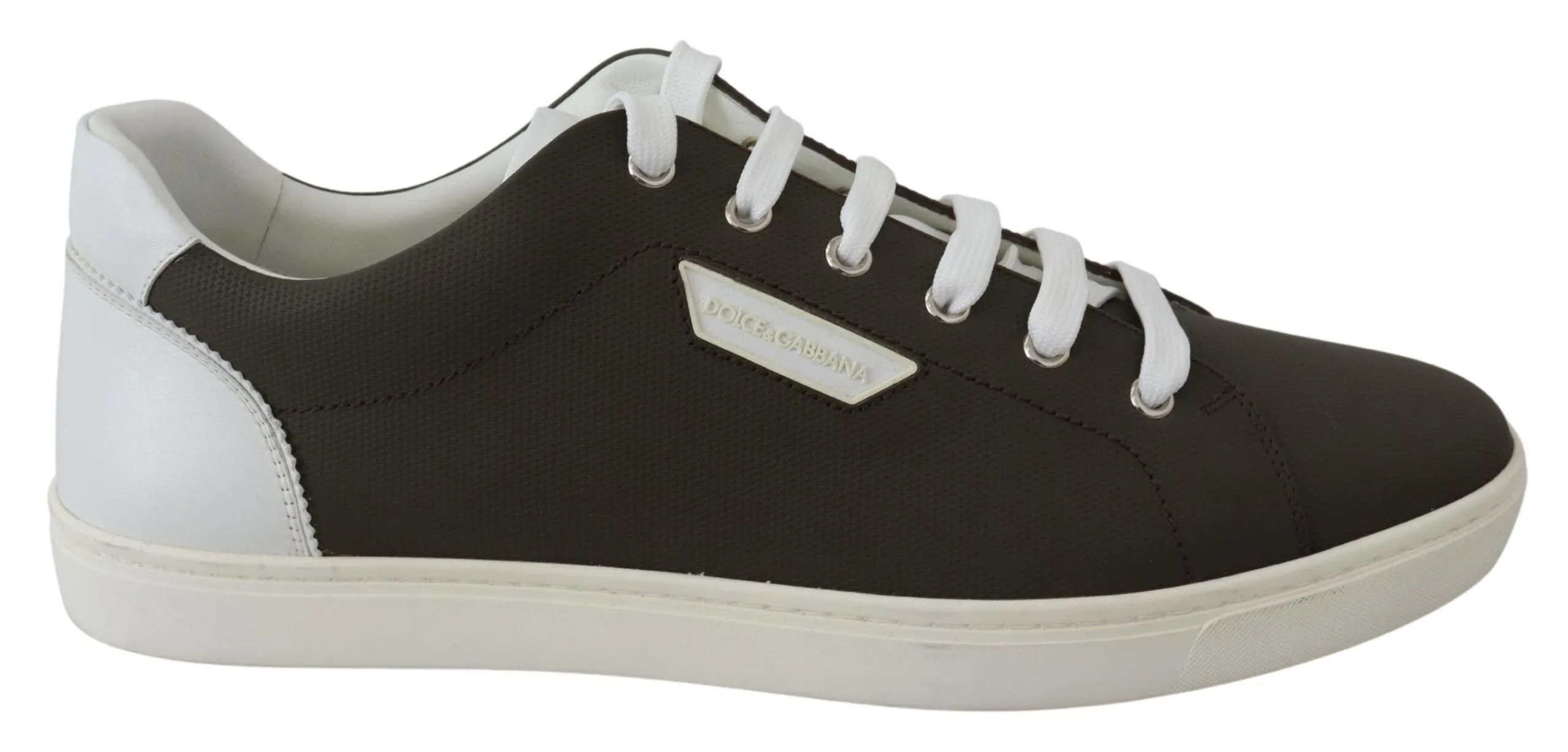 Dolce & Gabbana Men's Sleek White Leather Low Top Sneakers