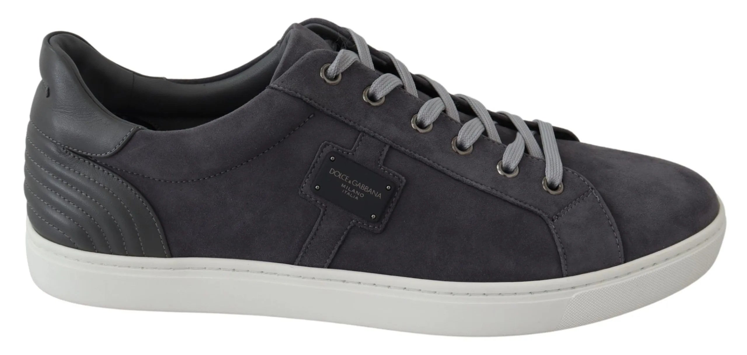 Dolce & Gabbana Men's Elegant Gray Leather Sneakers