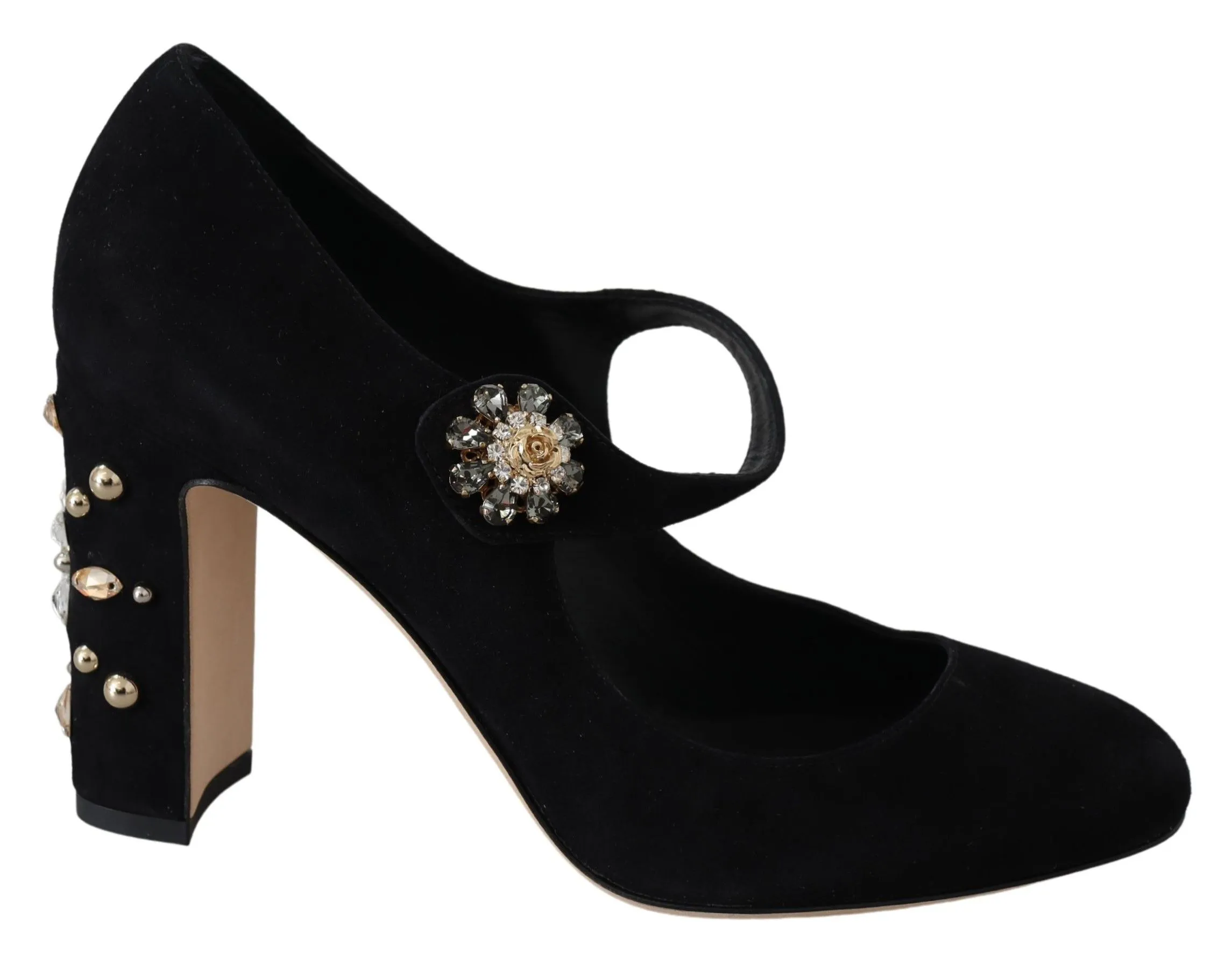 Dolce & Gabbana Women's Elegant Black Suede Mary Janes Pumps