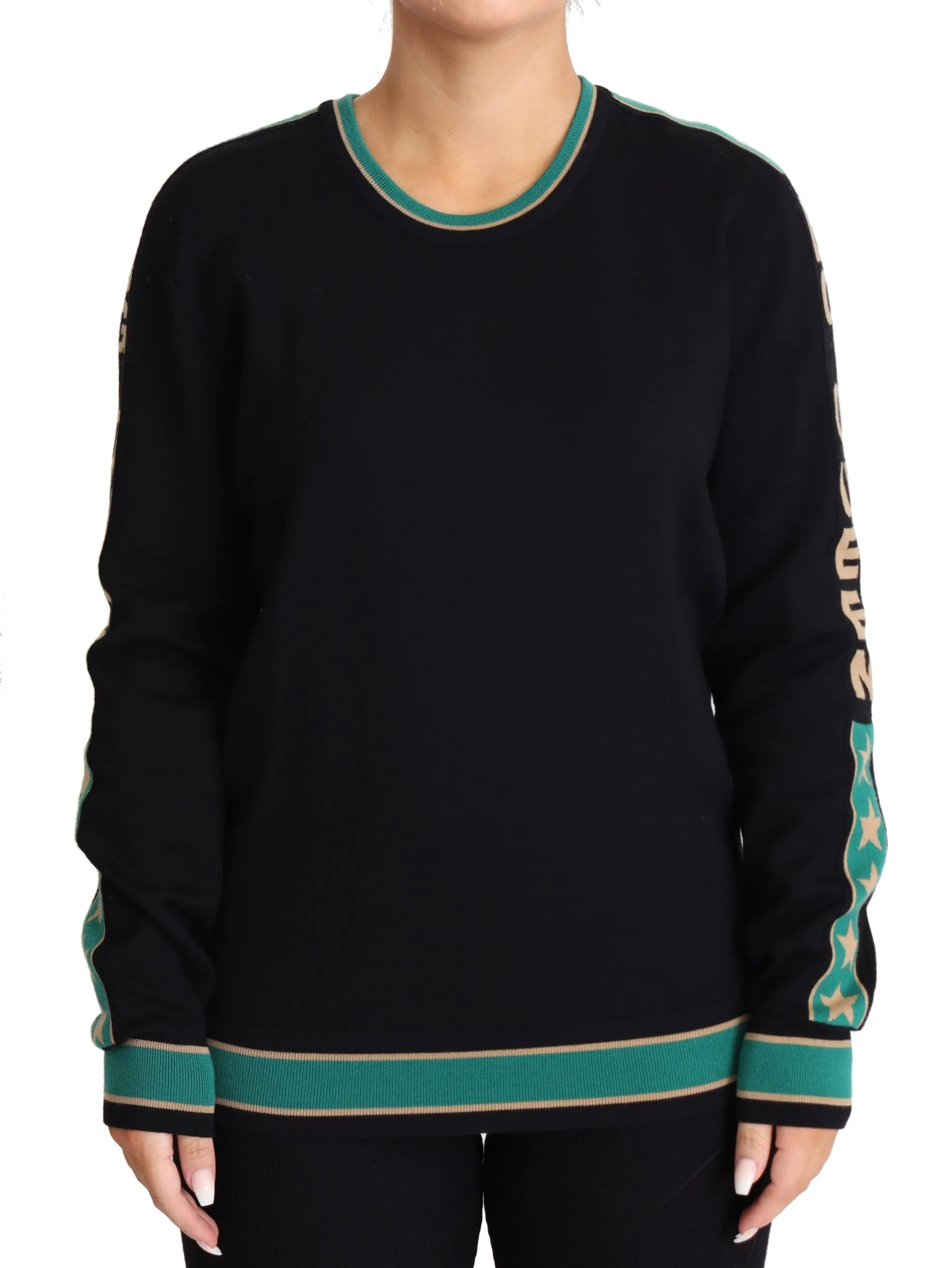 Dolce & Gabbana Women's Queen Monogram Pullover Sweater in Luxe Wool Blend