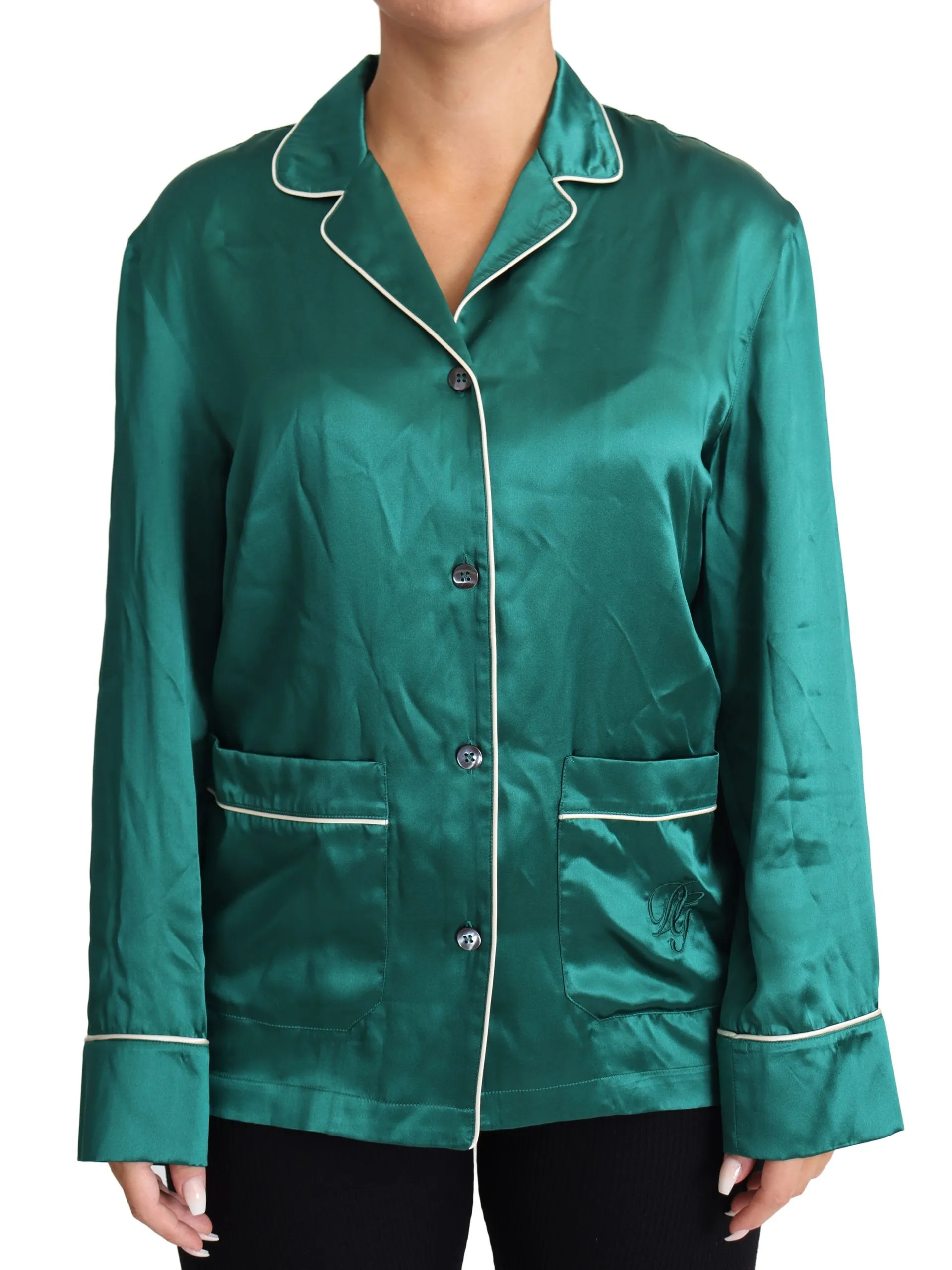 Dolce & Gabbana Women's Elegant Silk Pajama Lounge Shirt