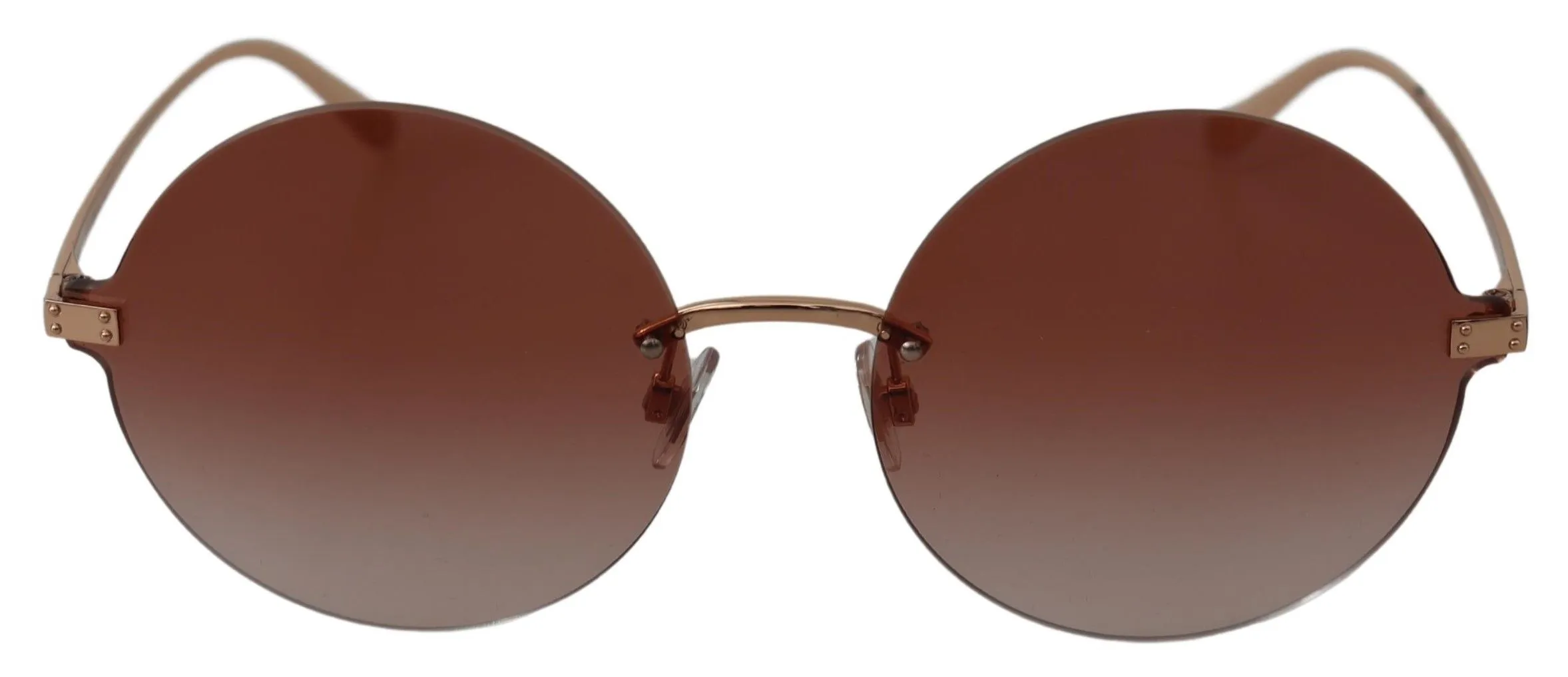 Dolce & Gabbana Women's Elegant Gold Framed Round Red Lens Sunglasses