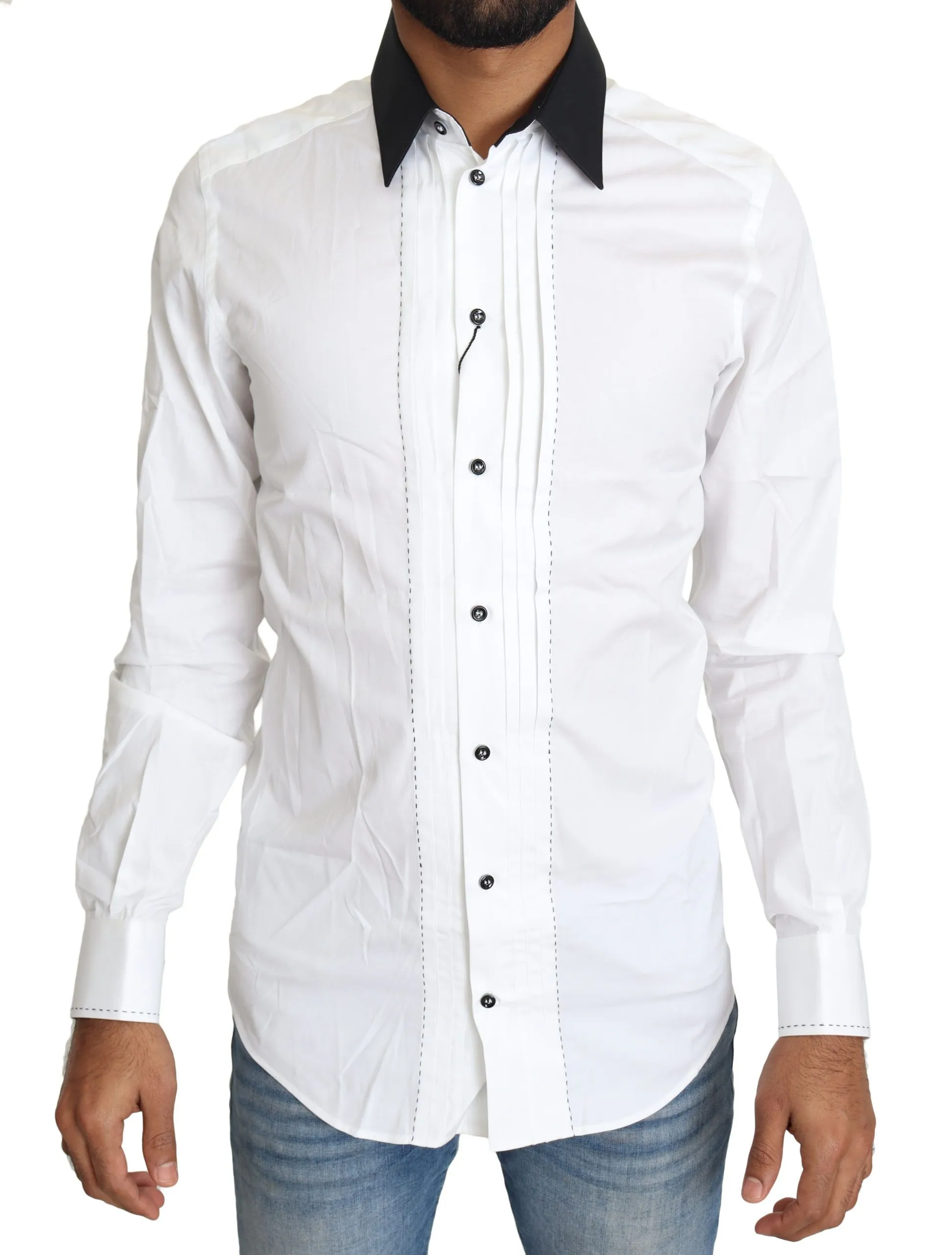 Dolce & Gabbana Men's Elegant White Slim Fit Dress Shirt