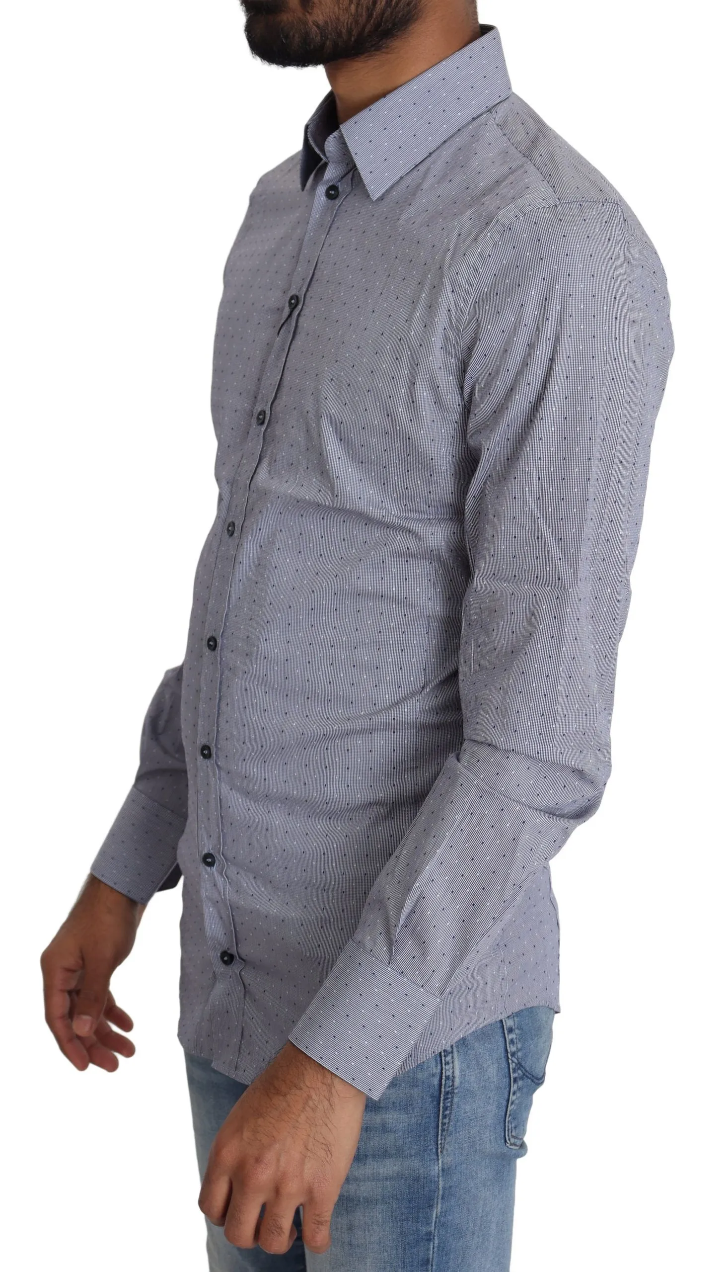 Dolce & Gabbana Men's Sicilia Slim Fit Polka Dot Cotton Blend Shirt