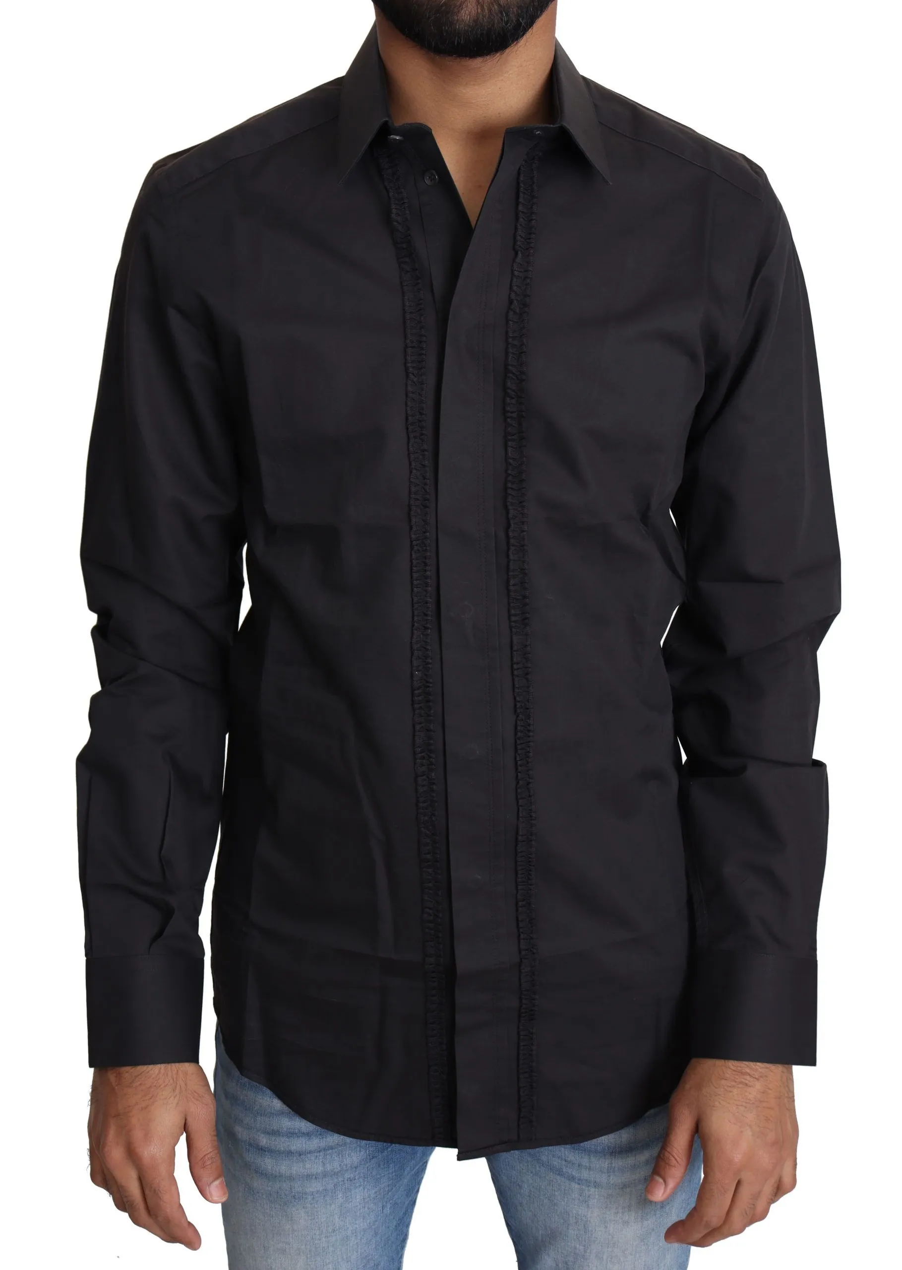 Dolce & Gabbana Men's Elegant Slim Fit Silk Blend Dress Shirt