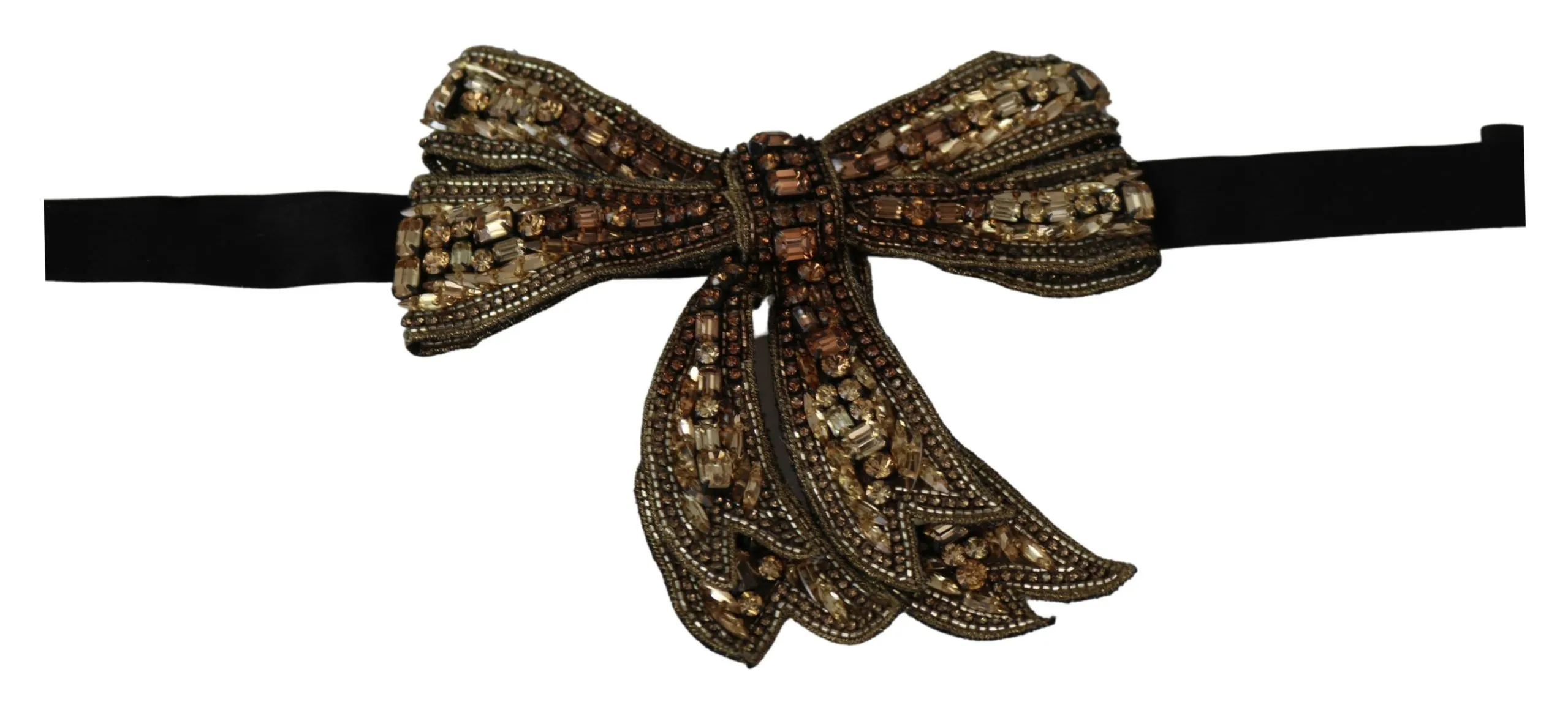 Dolce & Gabbana Women's Elegant Silk Rhinestone Bow Tie