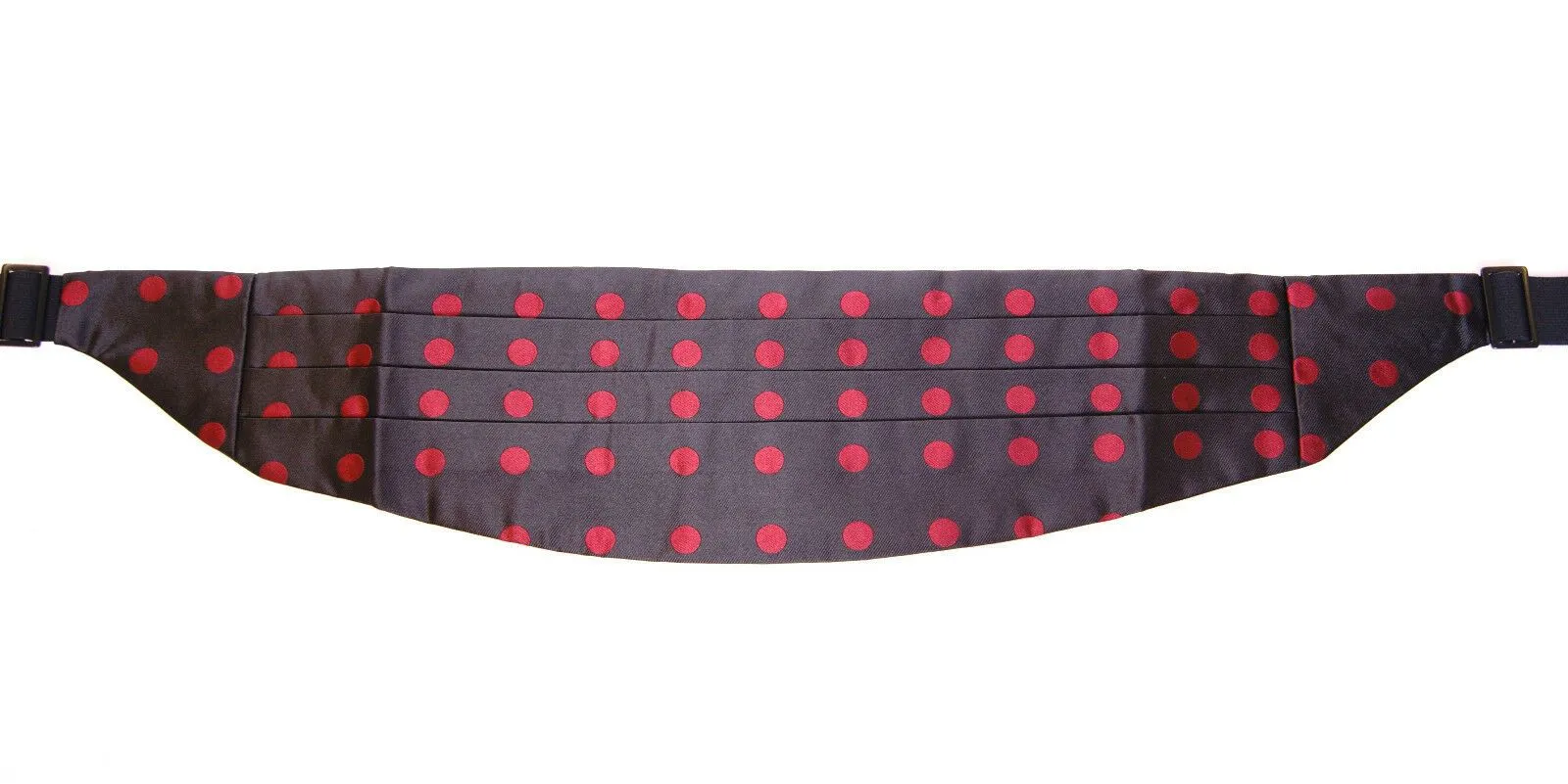 Dolce & Gabbana Men's Exquisite Black Silk Cummerbund with Red Polka Dots