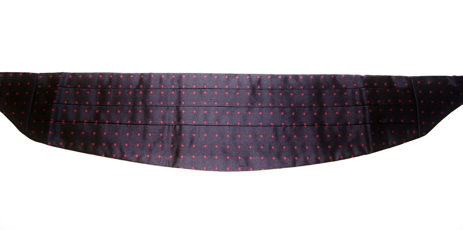 Dolce & Gabbana Men's Elegant Silk Black Cummerbund with Red Polka Dots