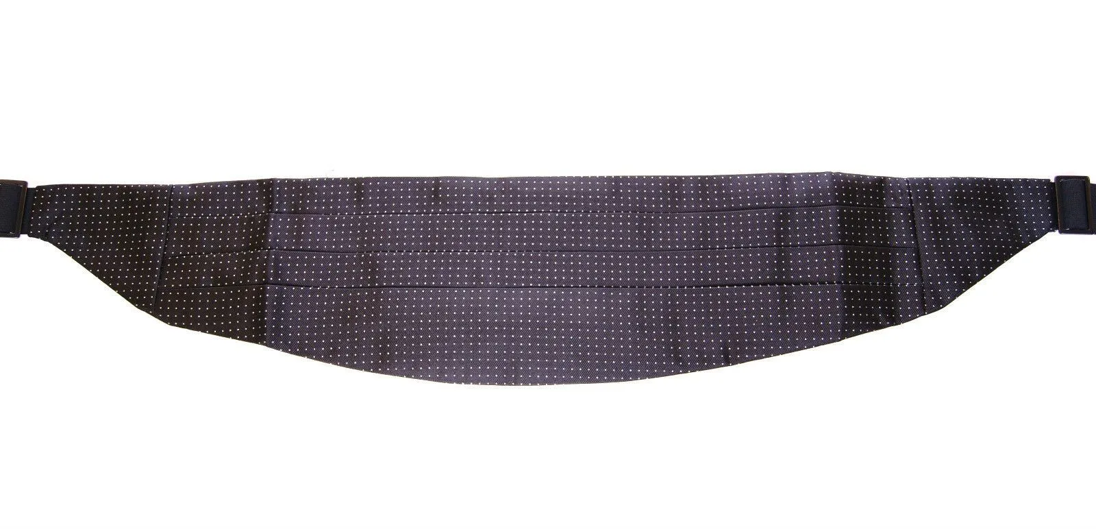 Dolce & Gabbana Men's Elegant Black Silk Cummerbund with Polka Dots
