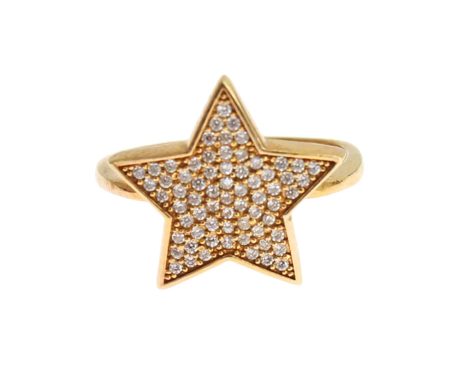 Nialaya Women's Elegant Gold-Plated Sterling Silver Ring with CZ Crystals