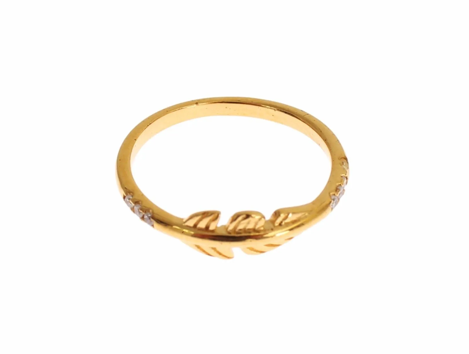 Nialaya Women's Elegant Gold Plated Sterling Silver CZ Ring