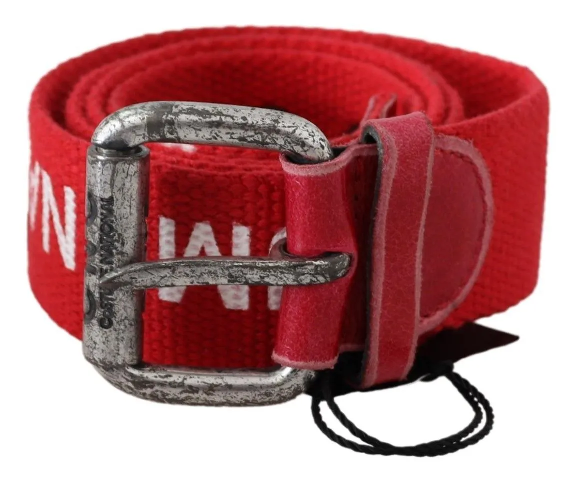 Costume National Women's Chic Red Leather Fashion Belt