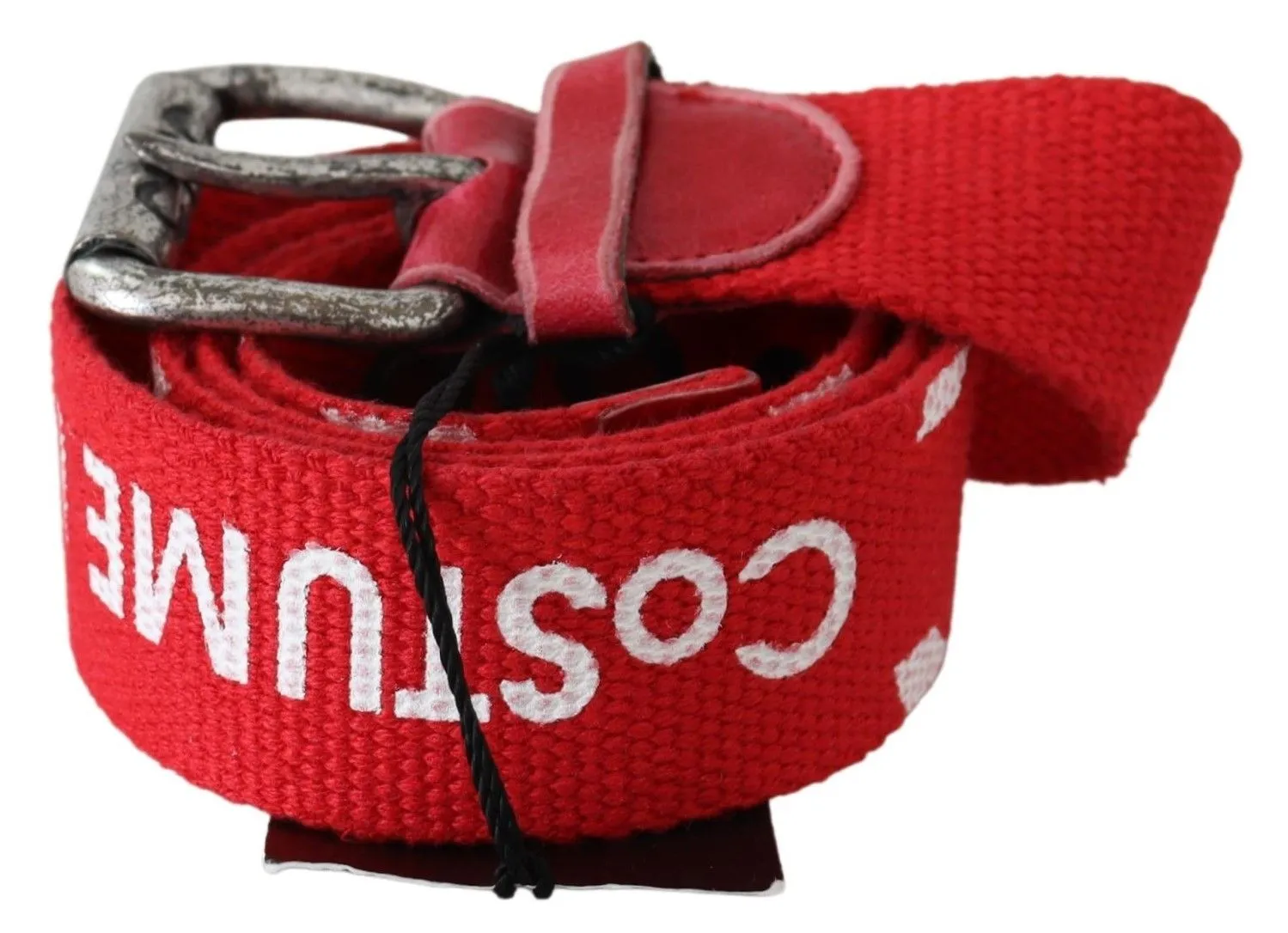 Costume National Women's Chic Red Leather Fashion Belt