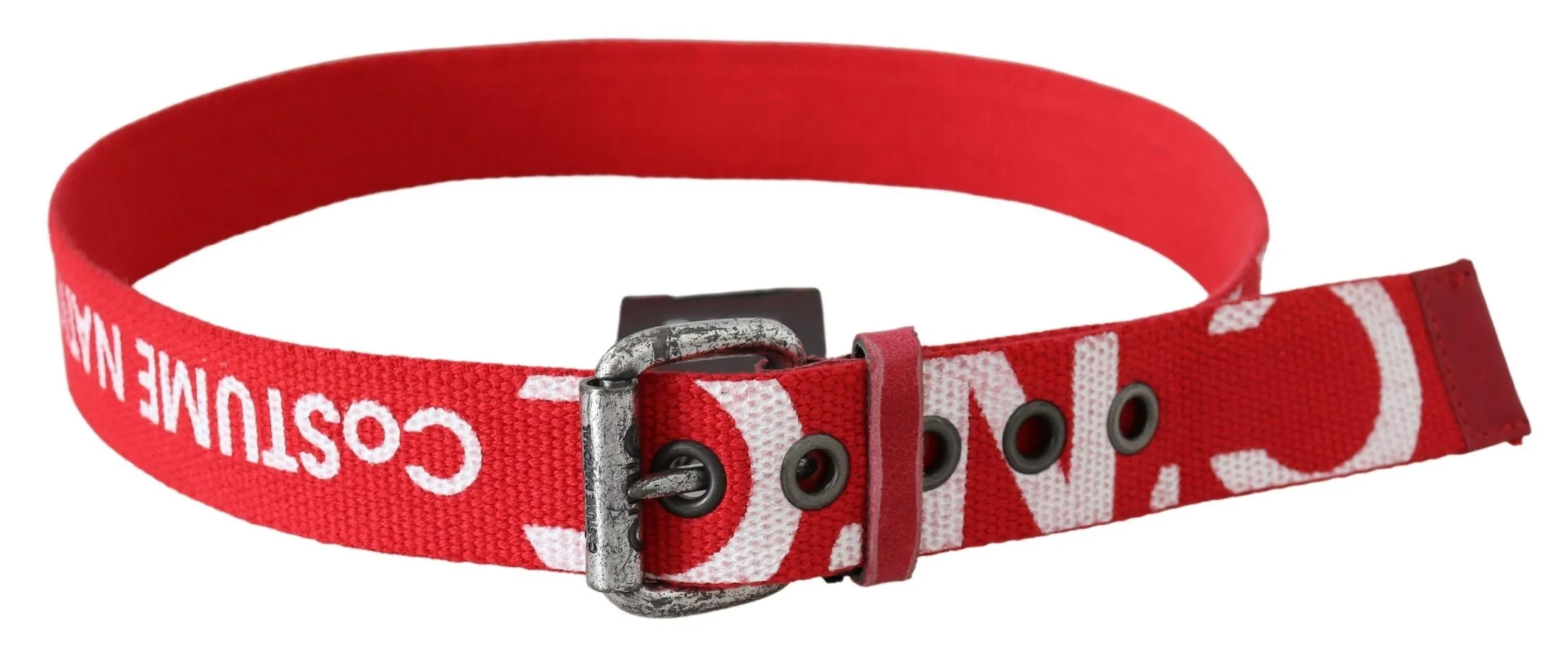 Costume National Women's Chic Red Leather Fashion Belt
