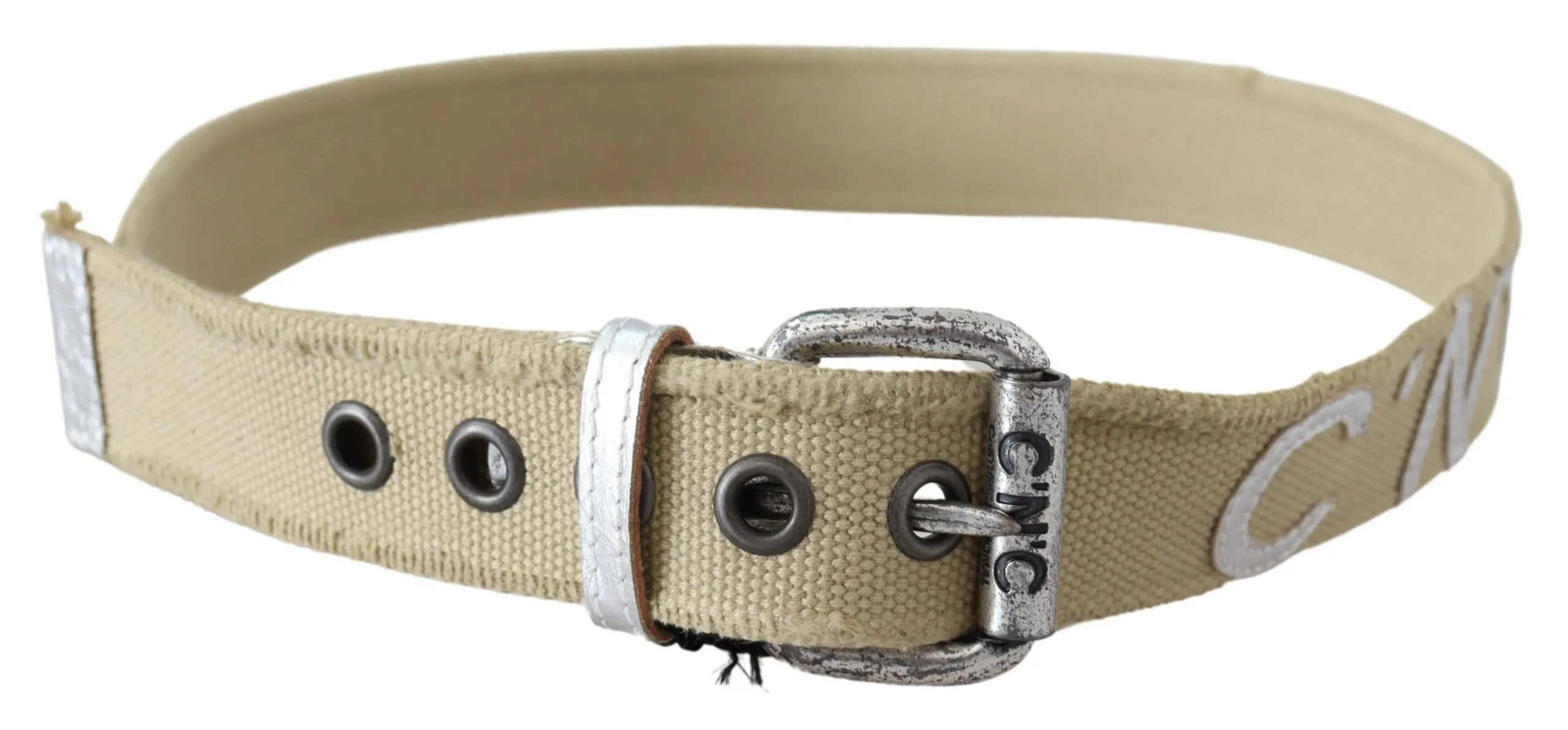 Costume National Women's Elegant Beige Cotton Fashion Belt