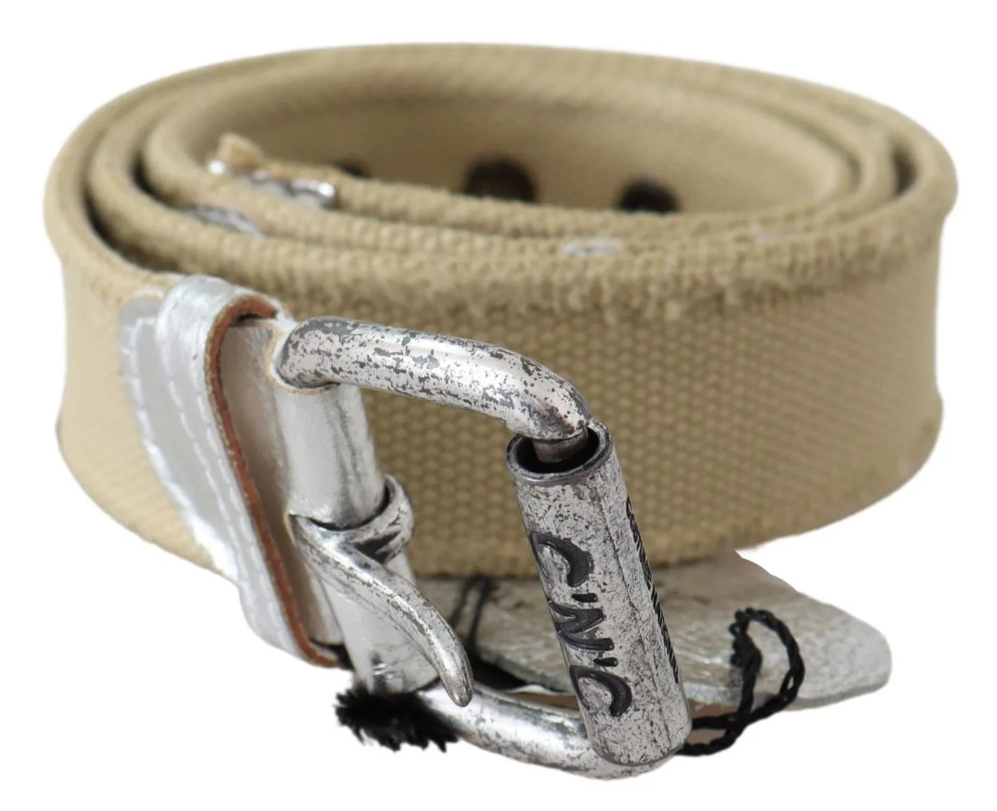 Costume National Women's Elegant Beige Cotton Fashion Belt