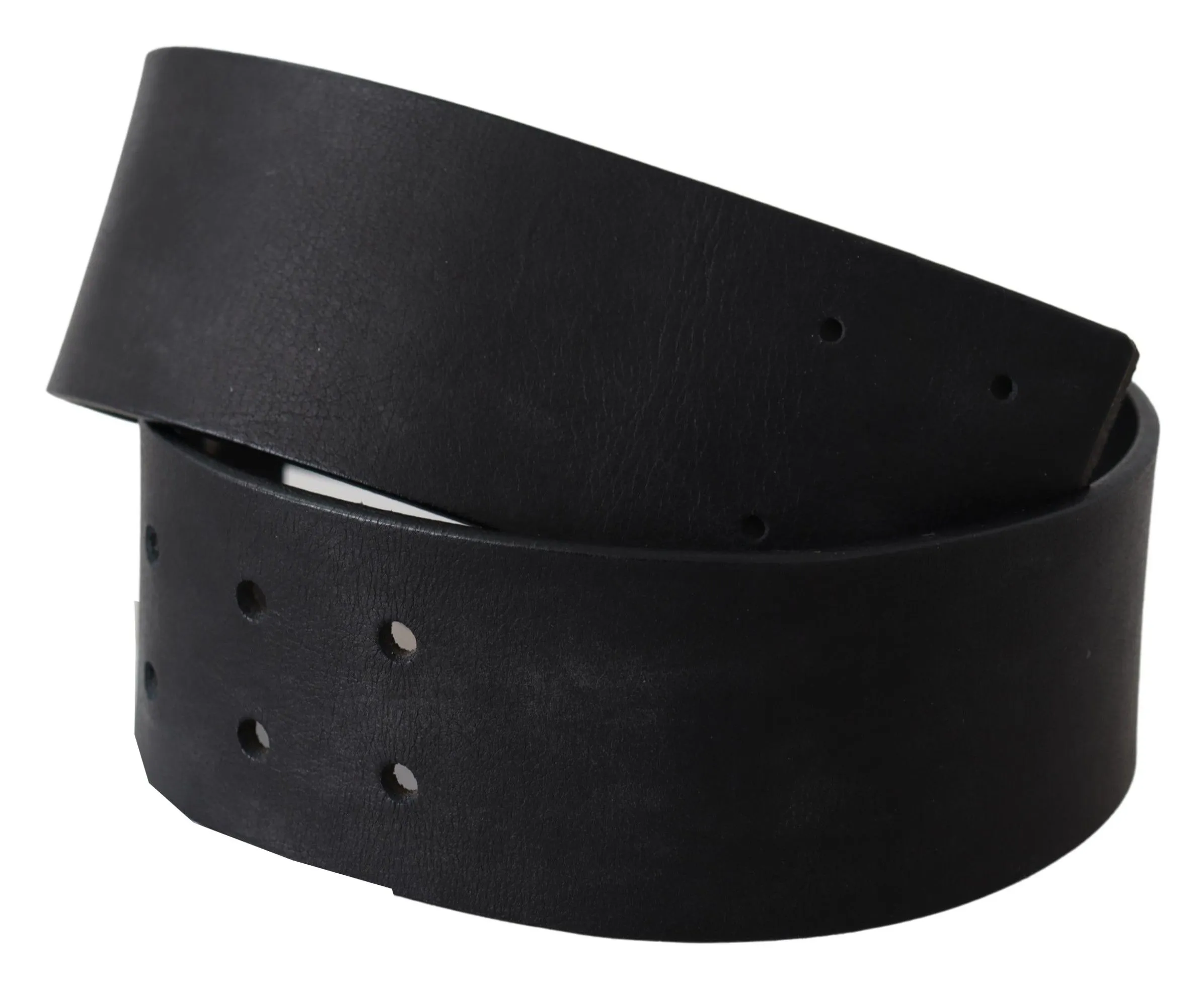 GF Ferre Women's Elegant Solid Black Leather Belt