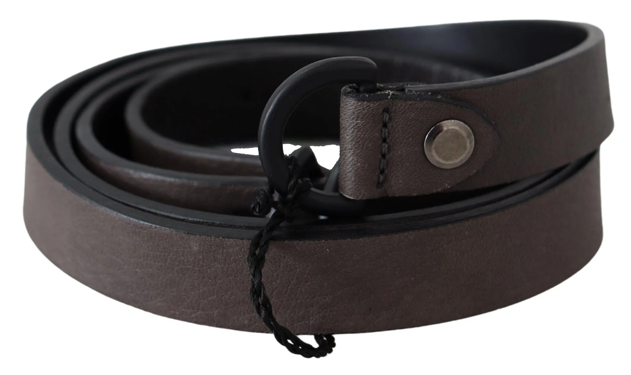 Costume National Women's Elegant Brown Leather Waist Belt with Buckle